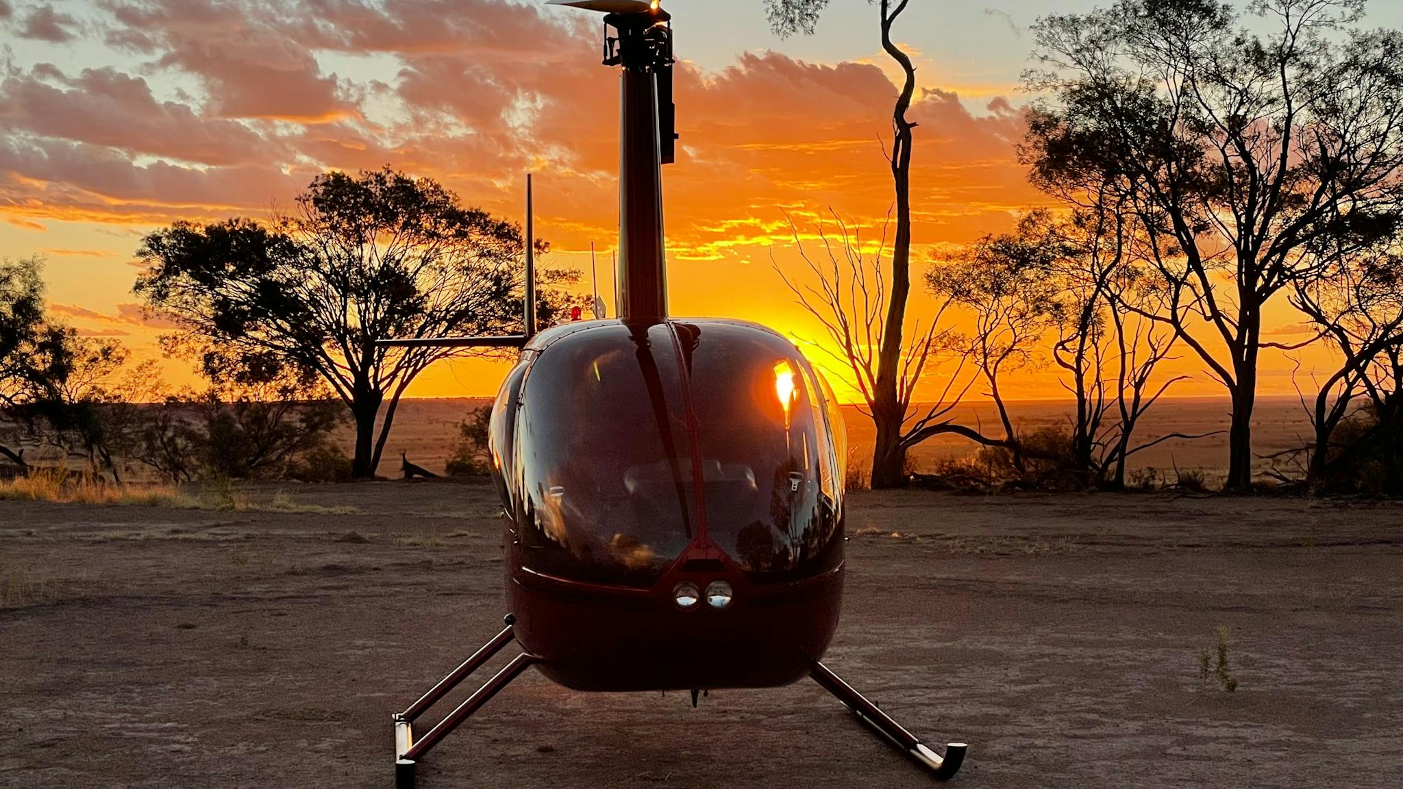 Helicopter at Sunset, Winton Helicopter at Sunset, Winton