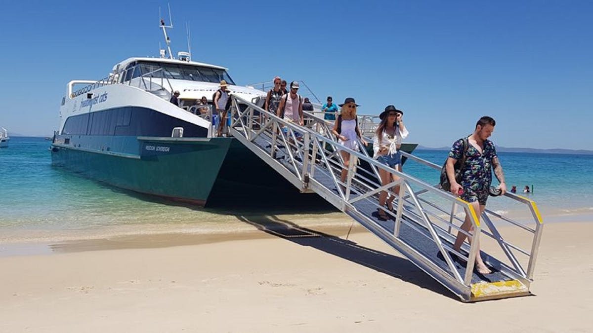 Freedom Fast Cats spacious vessels departs from Rosslyn Bay to Great Keppel Island.