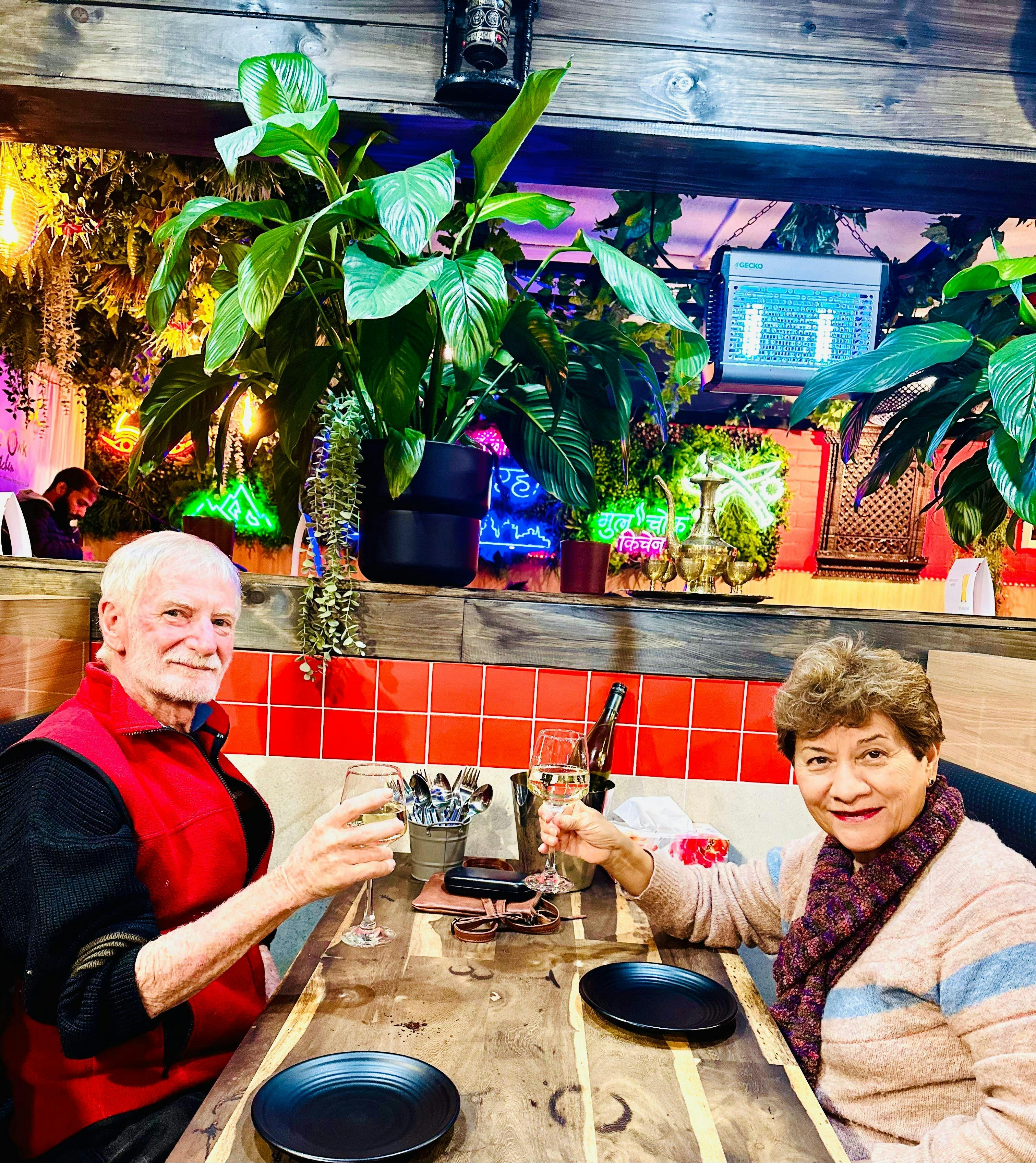 couples having nepali food at mul chowk kitchen