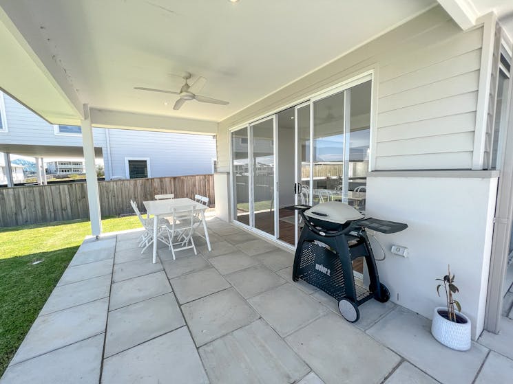 Outdoor entertainment area with BBQ