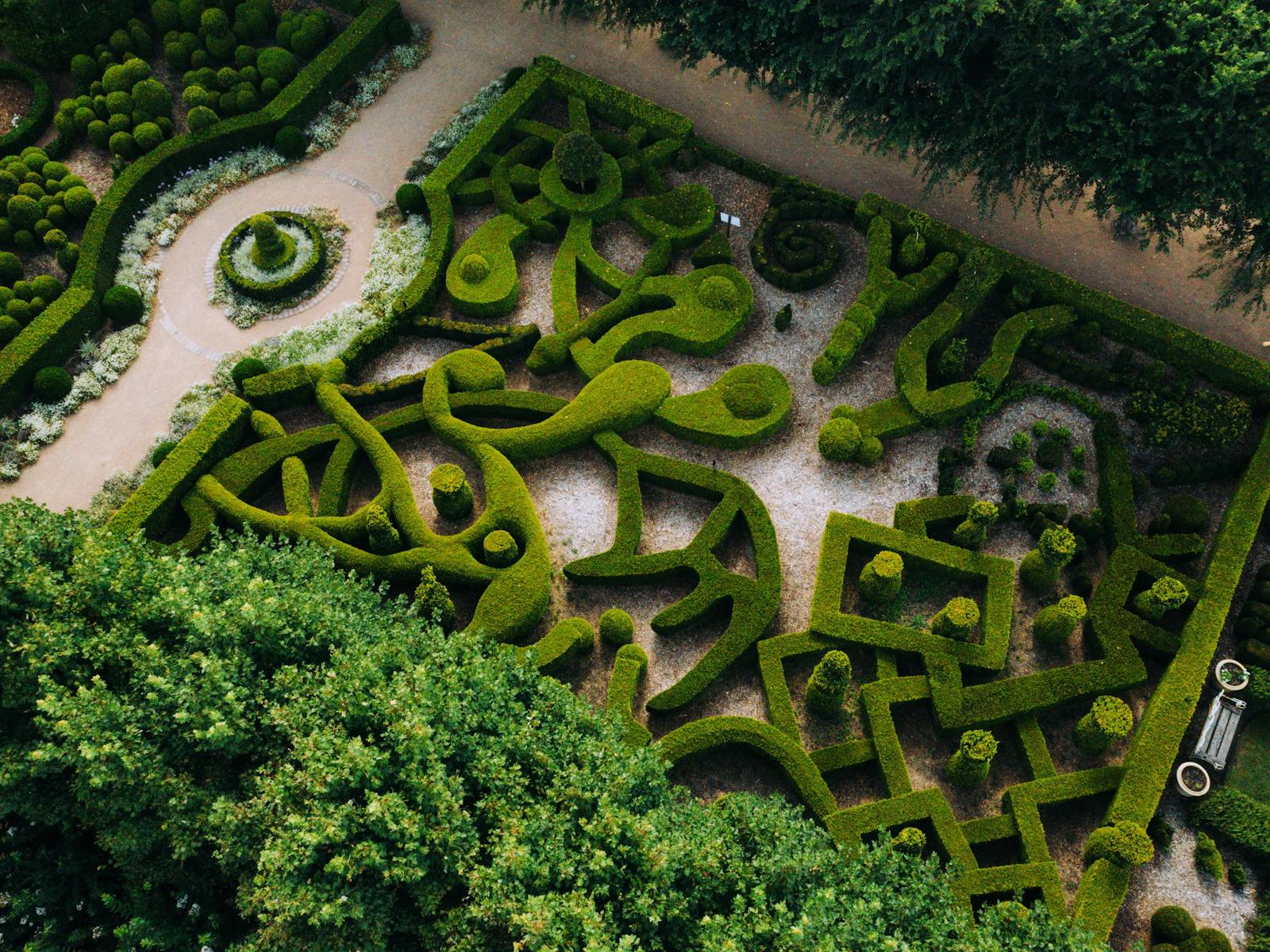 Aerial view of the 'Dordogne' garden