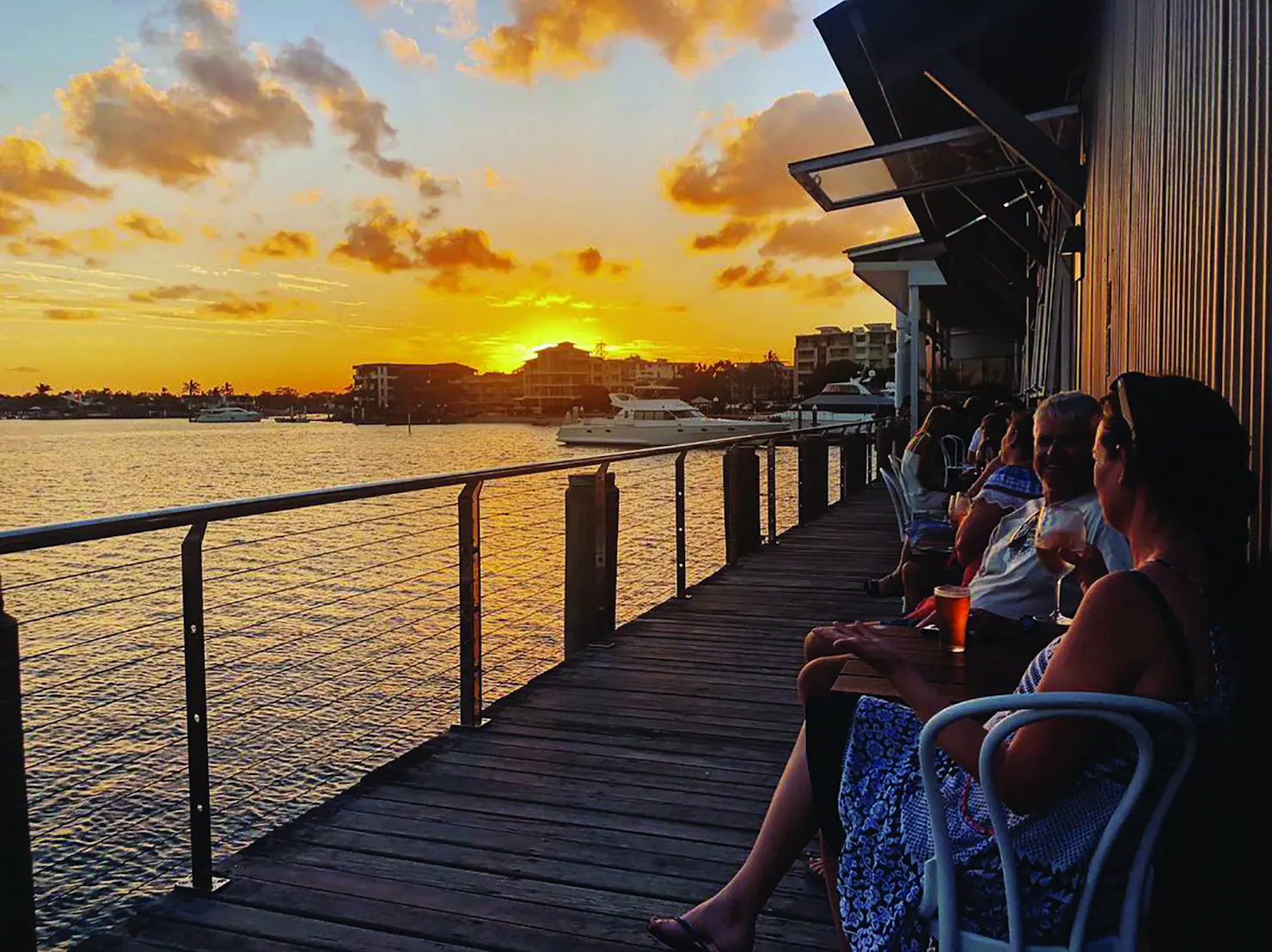 Sunset drinks at The Dock Mooloolaba