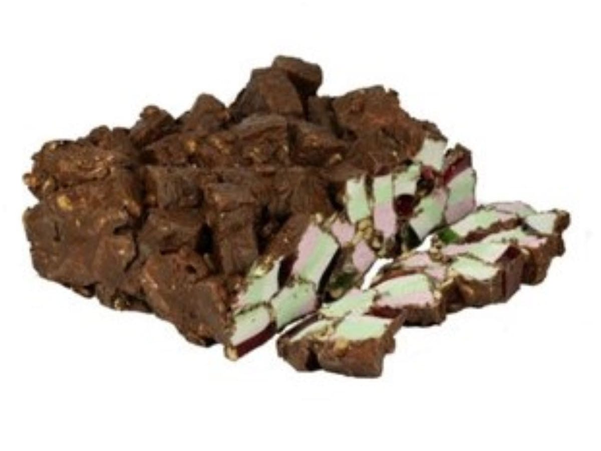 Our delicious Rocky Road is smothered in delicious chocolate Our delicious Rocky Road is smothered in delicious chocolate