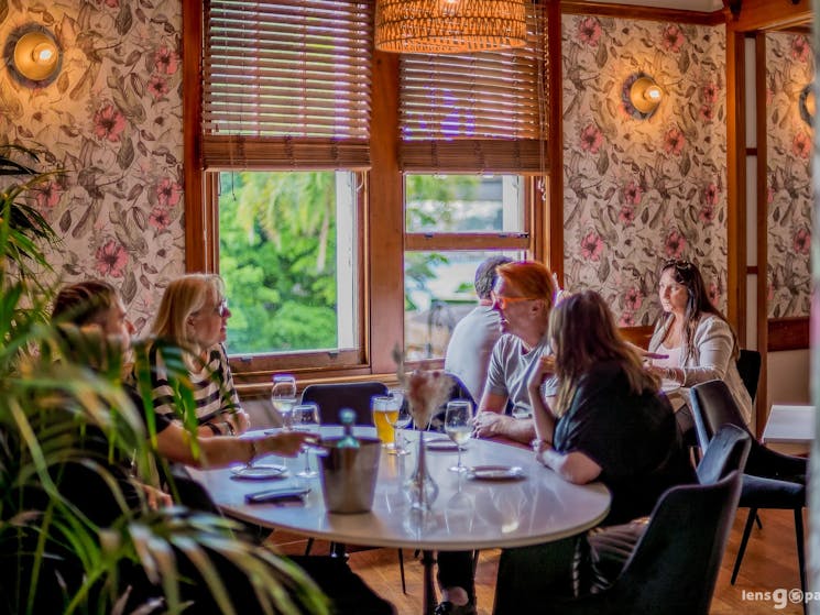 Patrons inside the restaurant