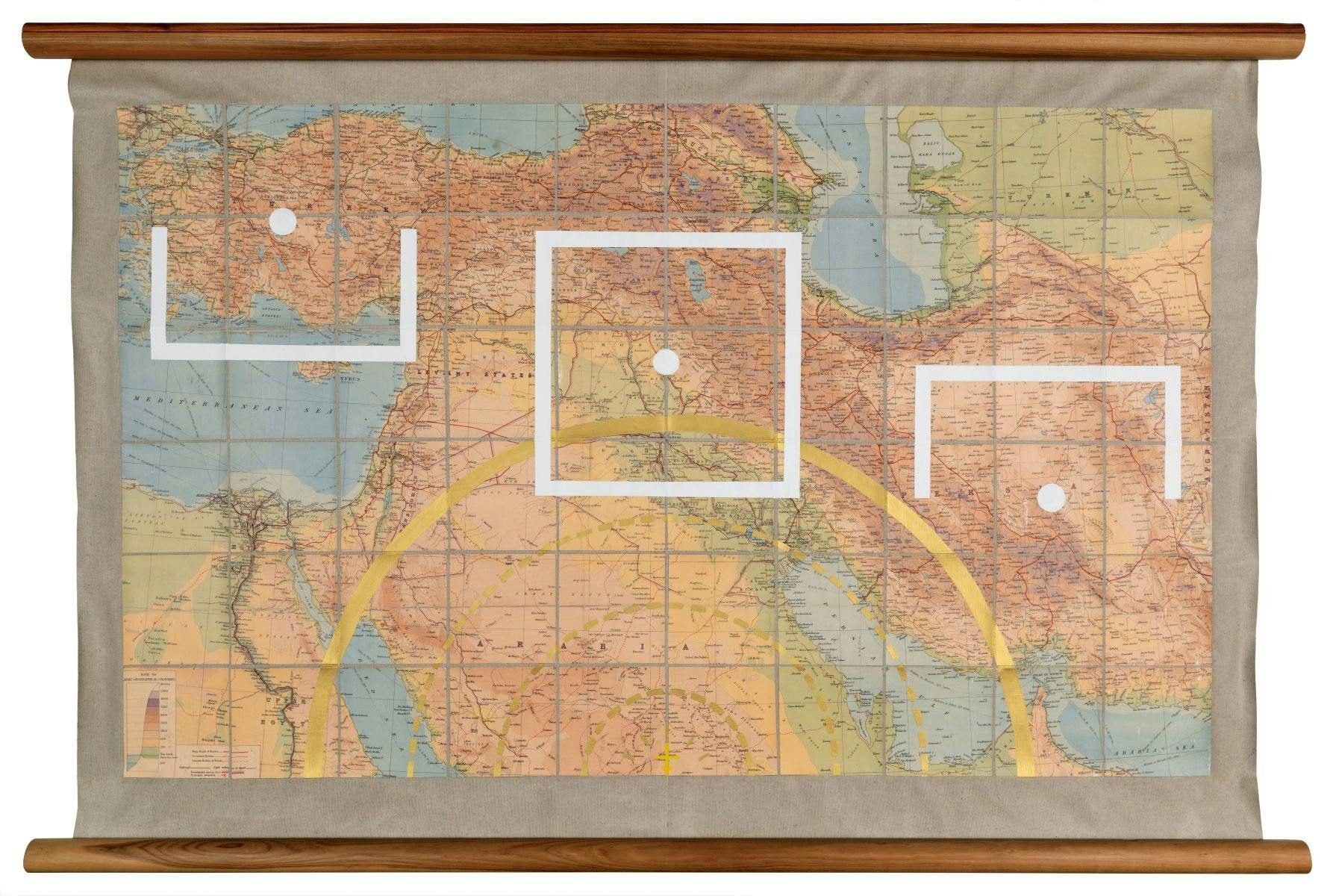 Megan Cope Flight or Fight #4 A Golden Arc (Known Object), 2018-19