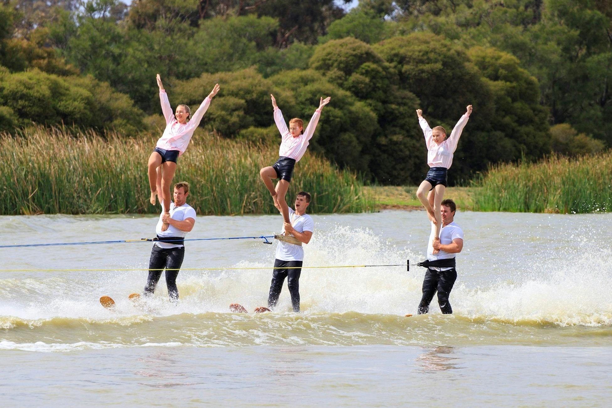 Think theatre on water mixed with spectacular stunts. The most spectacular tricks ever seen on water