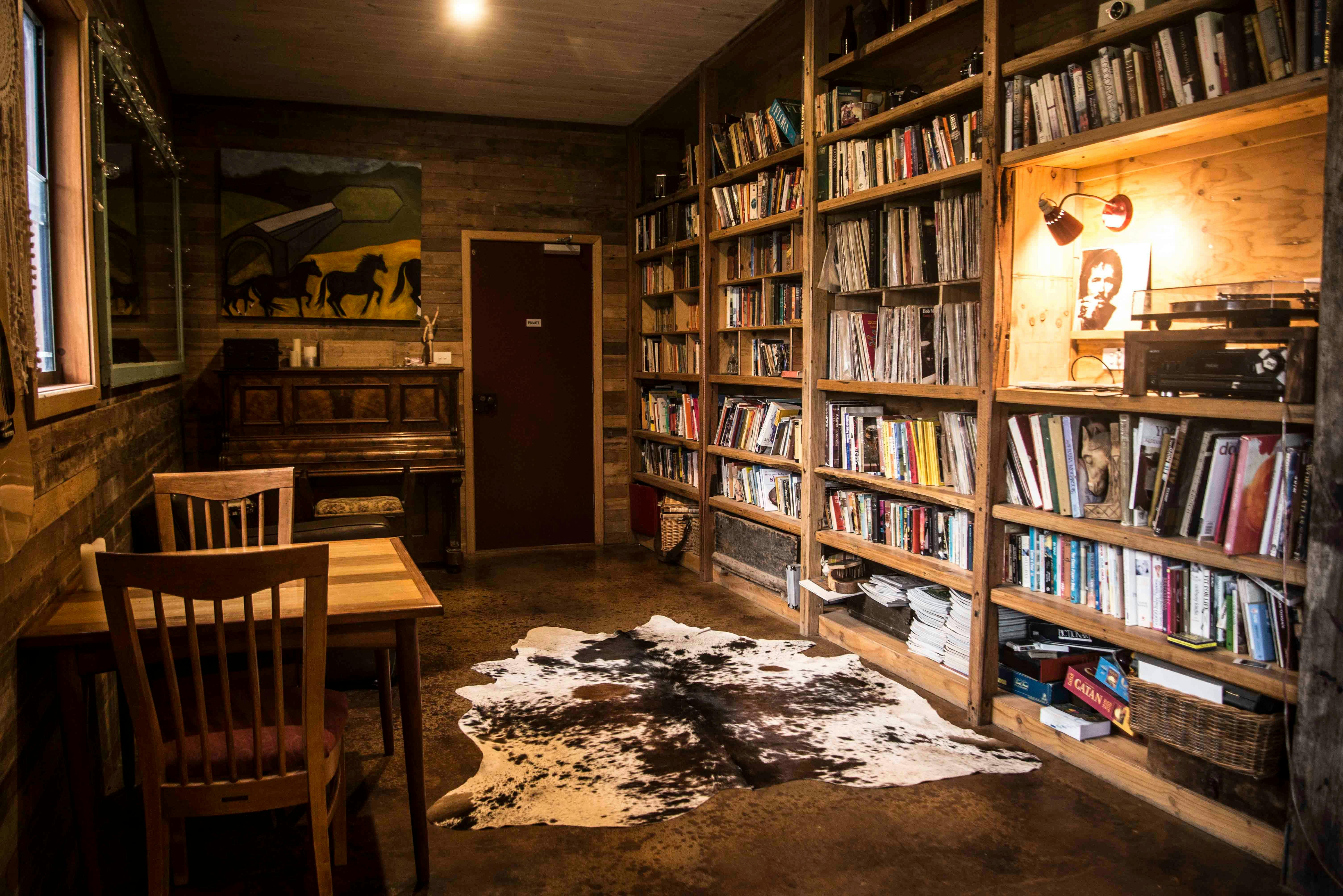 The library in the riders lounge complete with record player and board games is open for all to enj