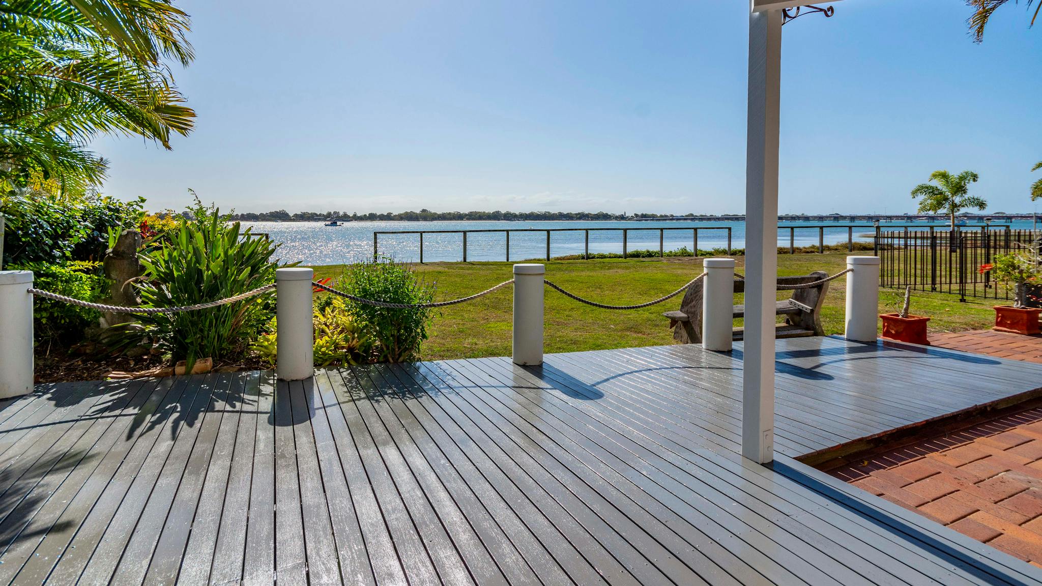 Outdoor deck overlooking Pumicestone Passage Outdoor deck overlooking Pumicestone Passage