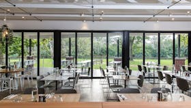 The River Deck interior with stunning views of the parkland