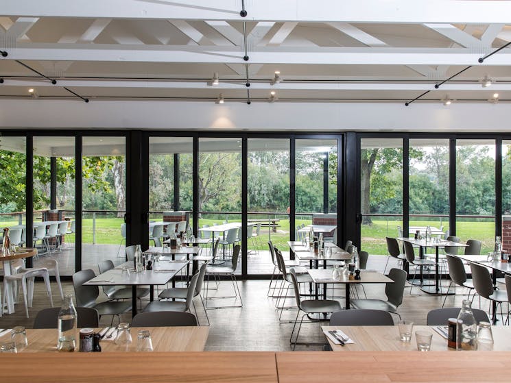 The River Deck interior with stunning views of the parkland