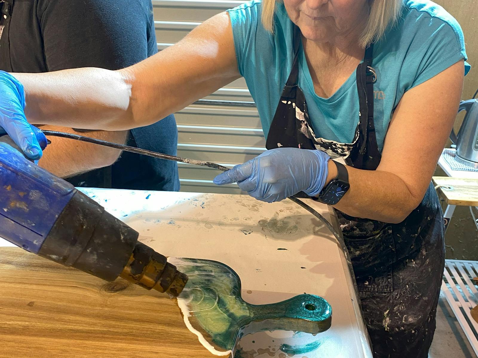 lady making board