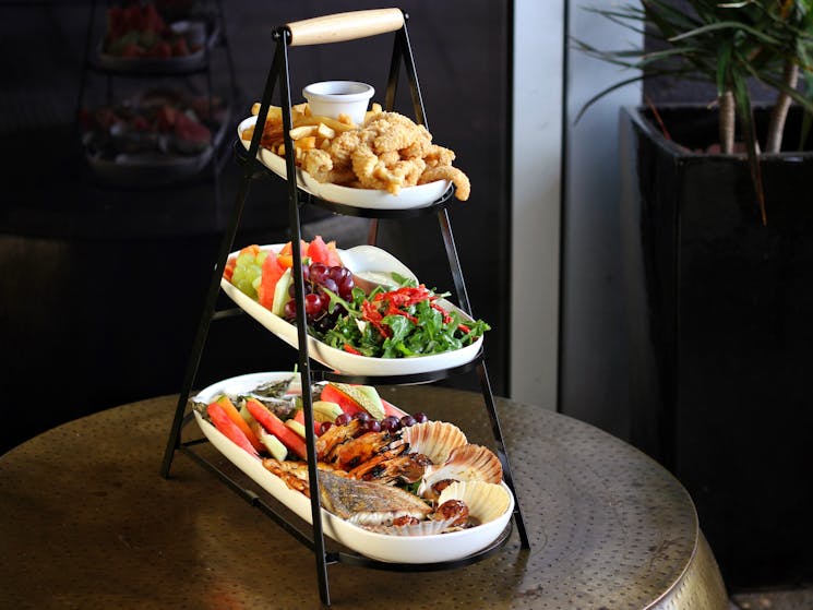 Our popular Seafood Tower at Goldfish Bar & Restarant