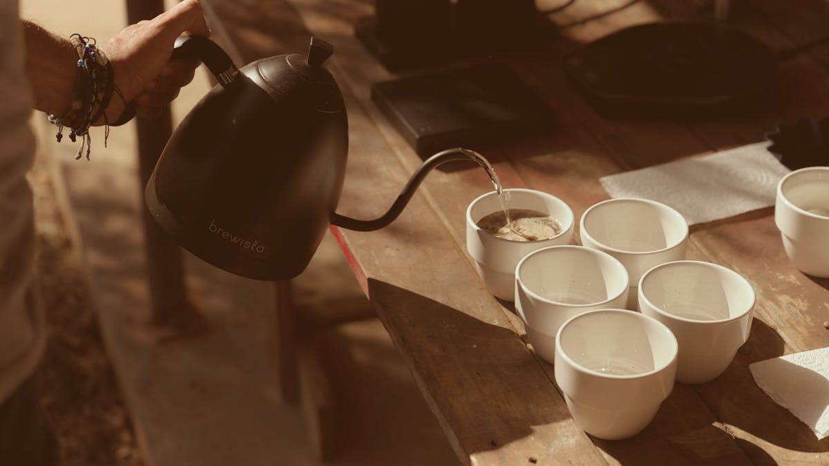 Pour-over coffee tasting using Australian-grown beans at the Jack Murat Coffee Farm.
