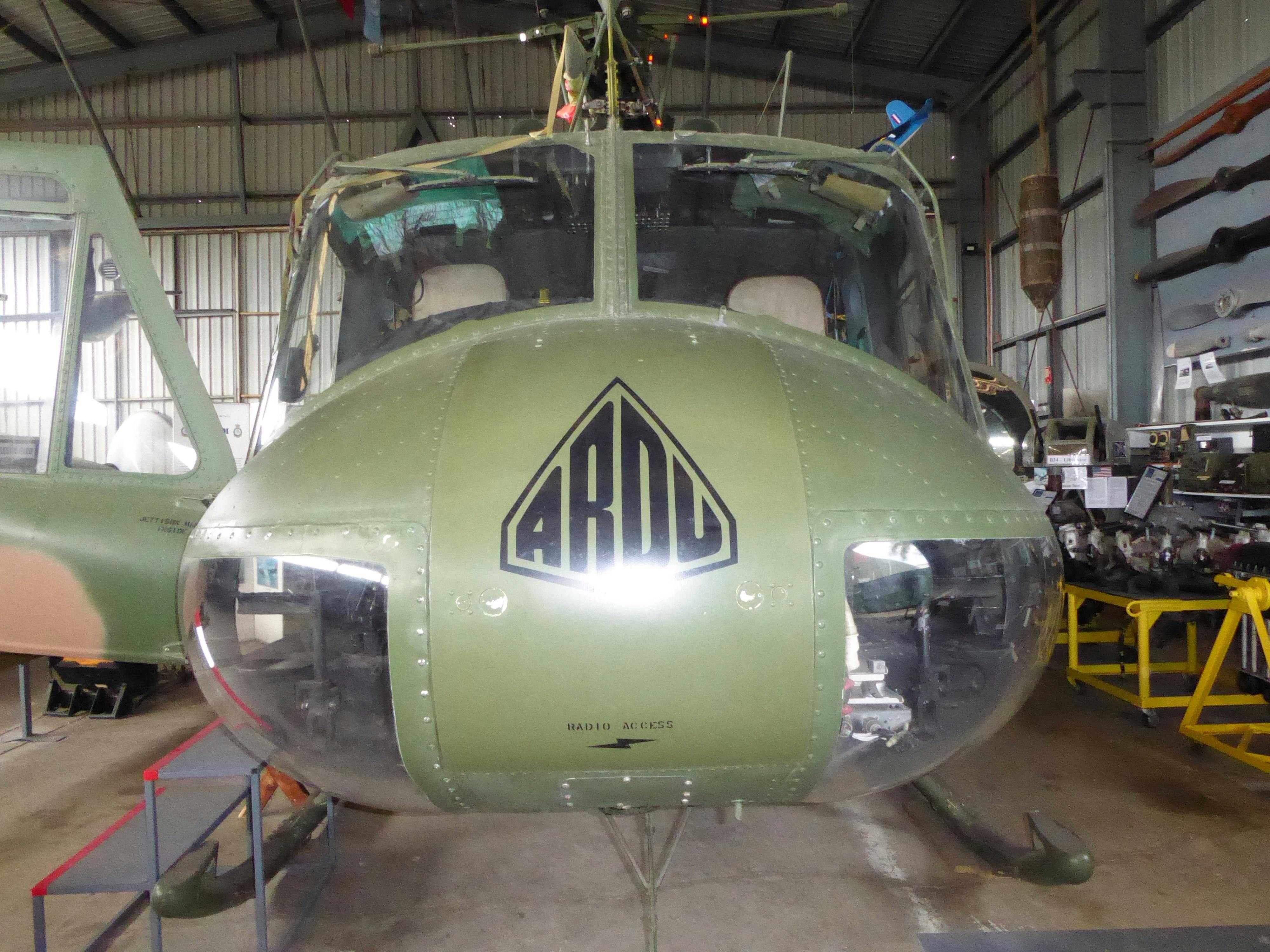 The Bell HU-1 (Huey) Helicopter that served in the Middle East peacekeeping forces.