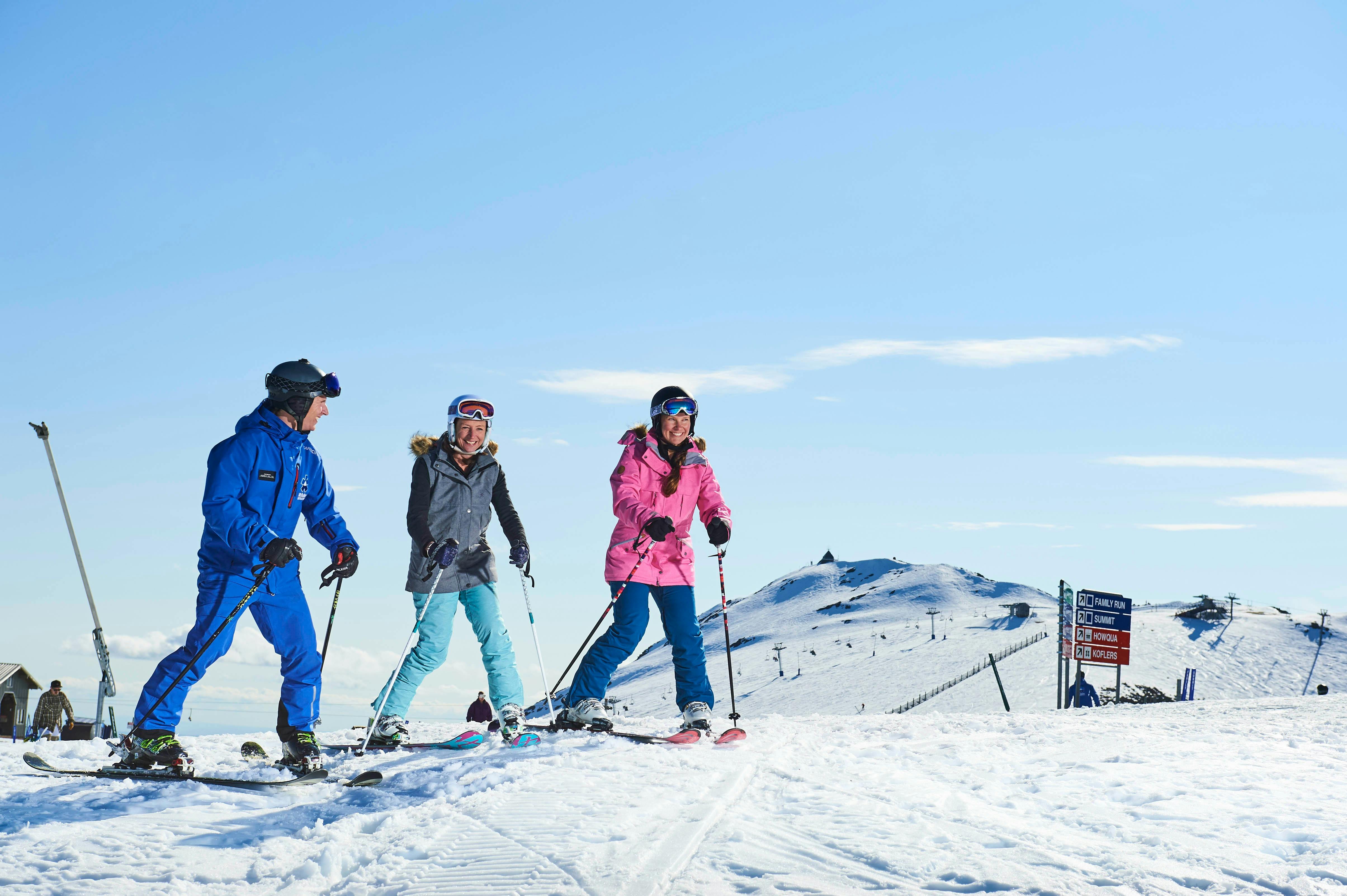 Adults at Mt Buller Ski School Lesson