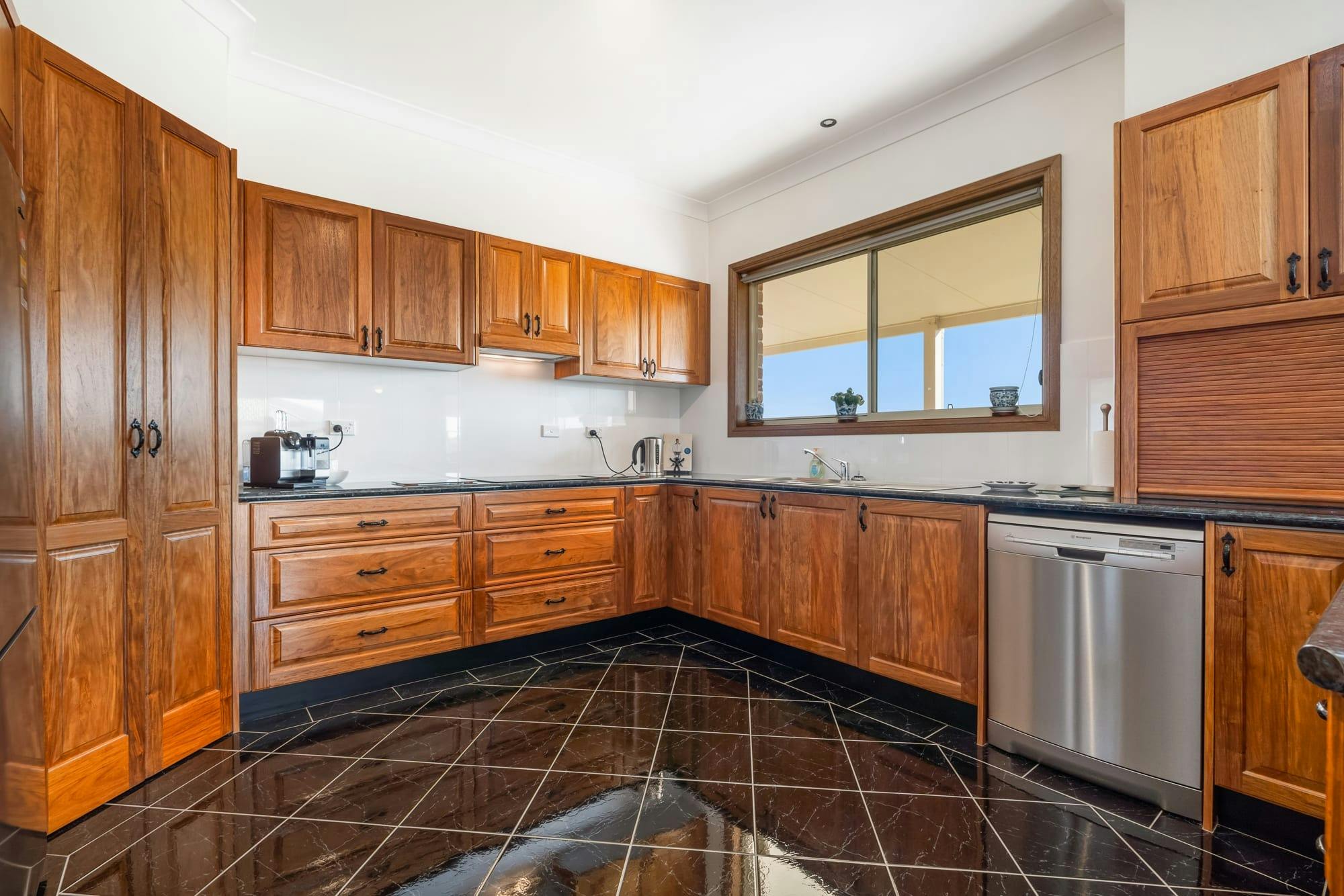 Large kitchen with all required amenities and appliances needed for the guests stay