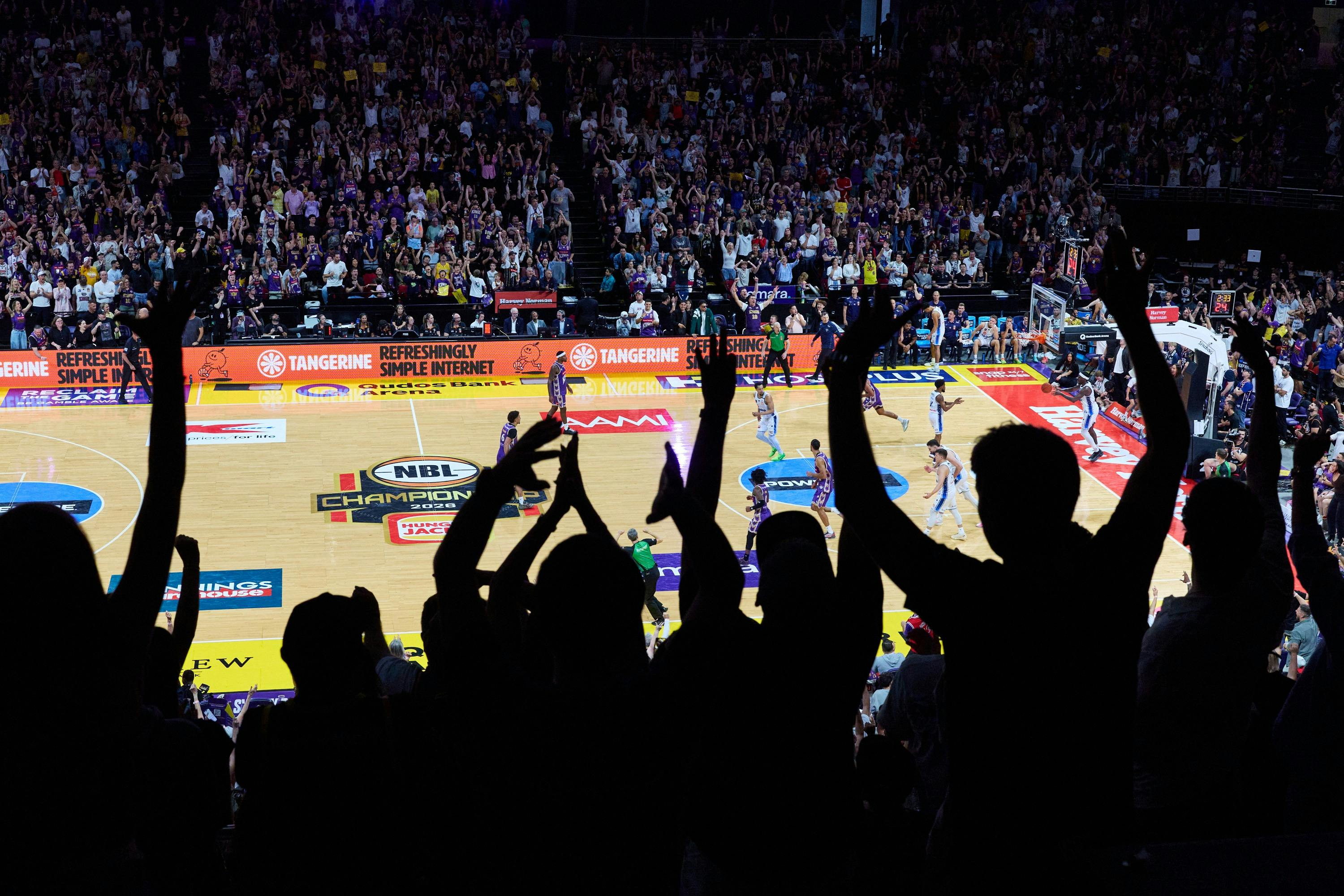 Fans cheering in the stand
