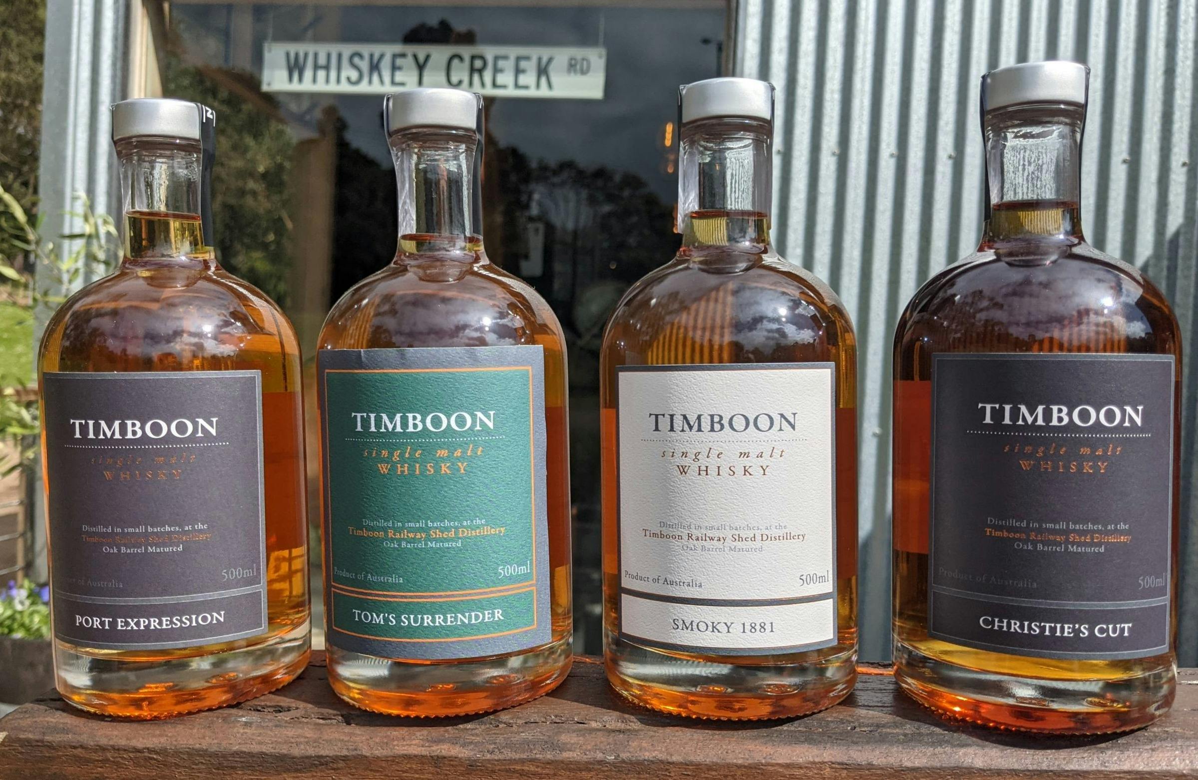 Whisky Bottles: 'Port Expression', 'Tom's Surrender', 'Smoky 1881' and 'Christie's Cut'