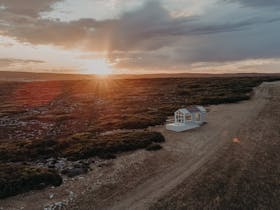 Vast landscape with sunset