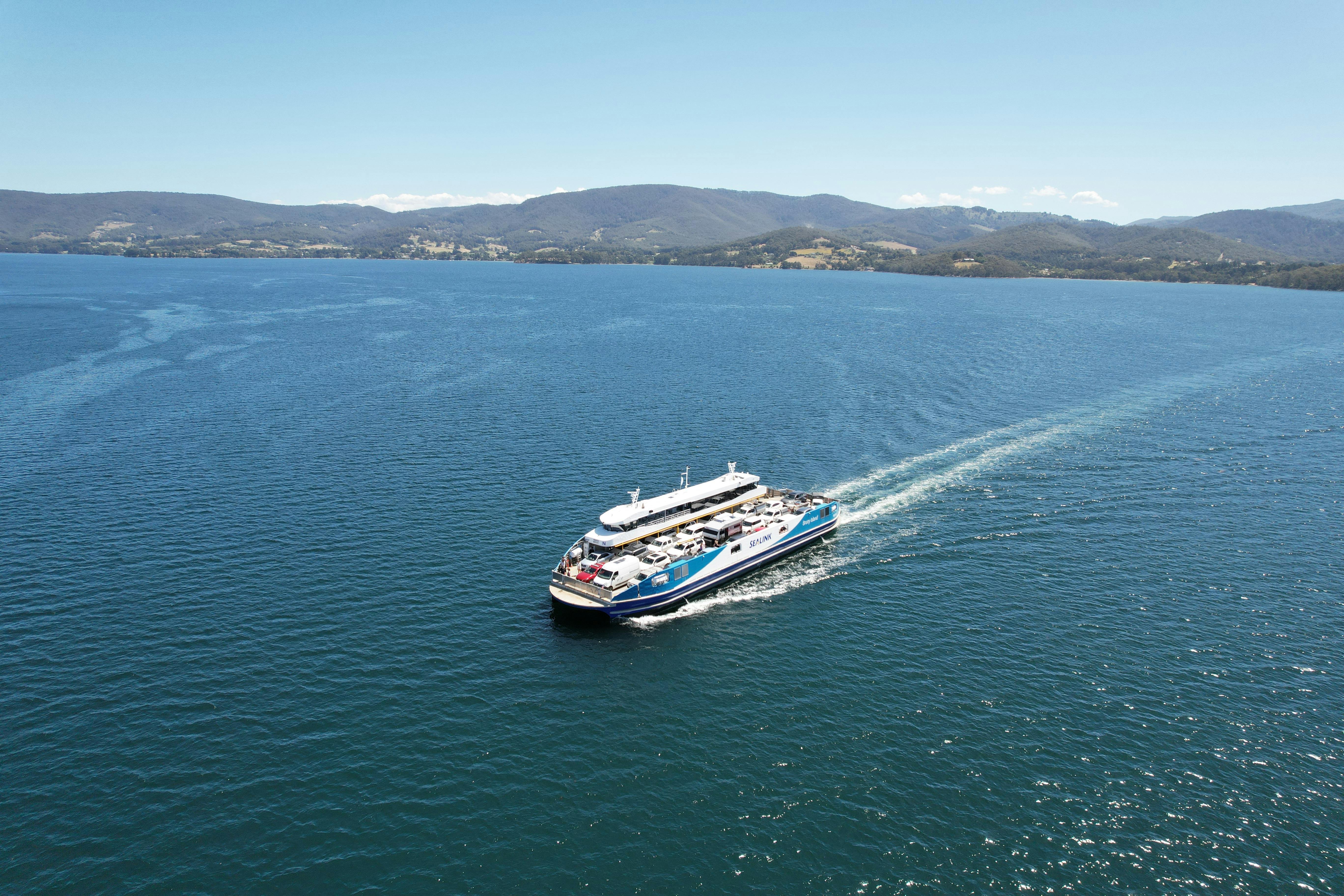 Bruny Island ferry crossing the D'Entrecasteaux Channel