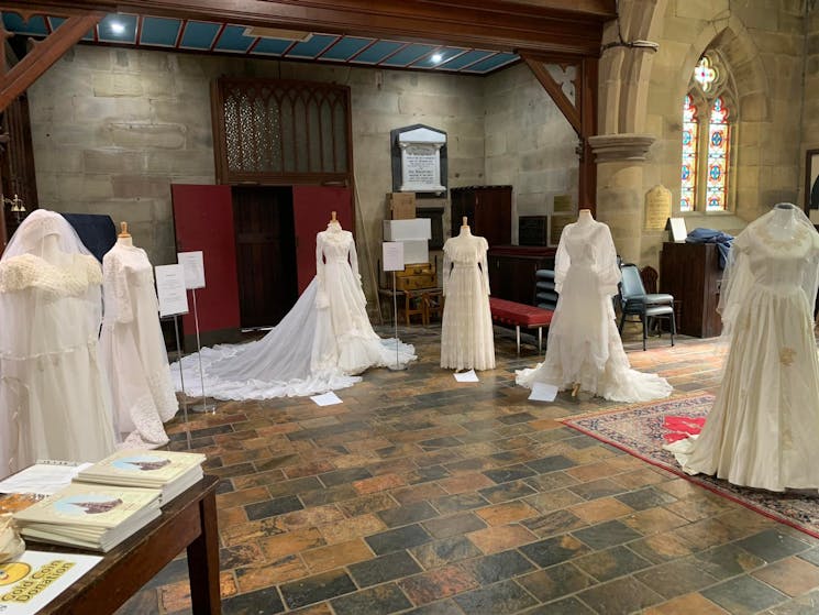 wedding gown display