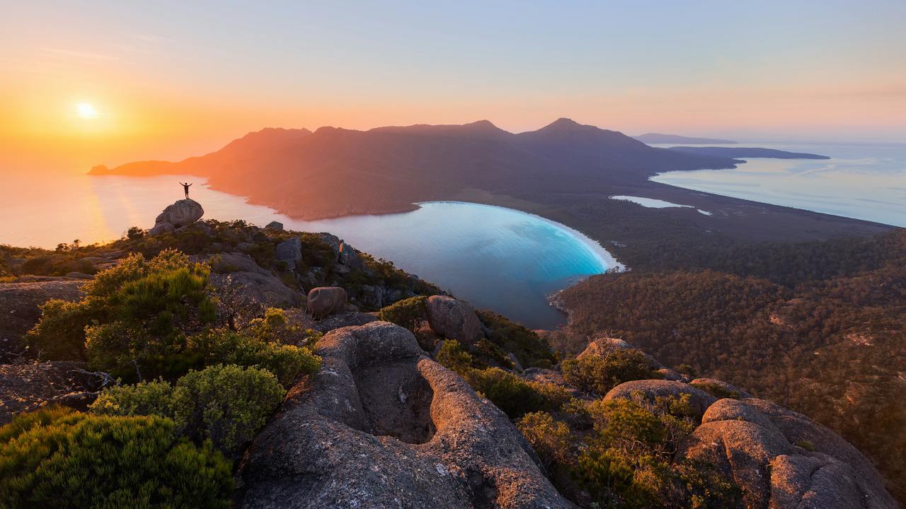 Sunrise at Wineglass Bay