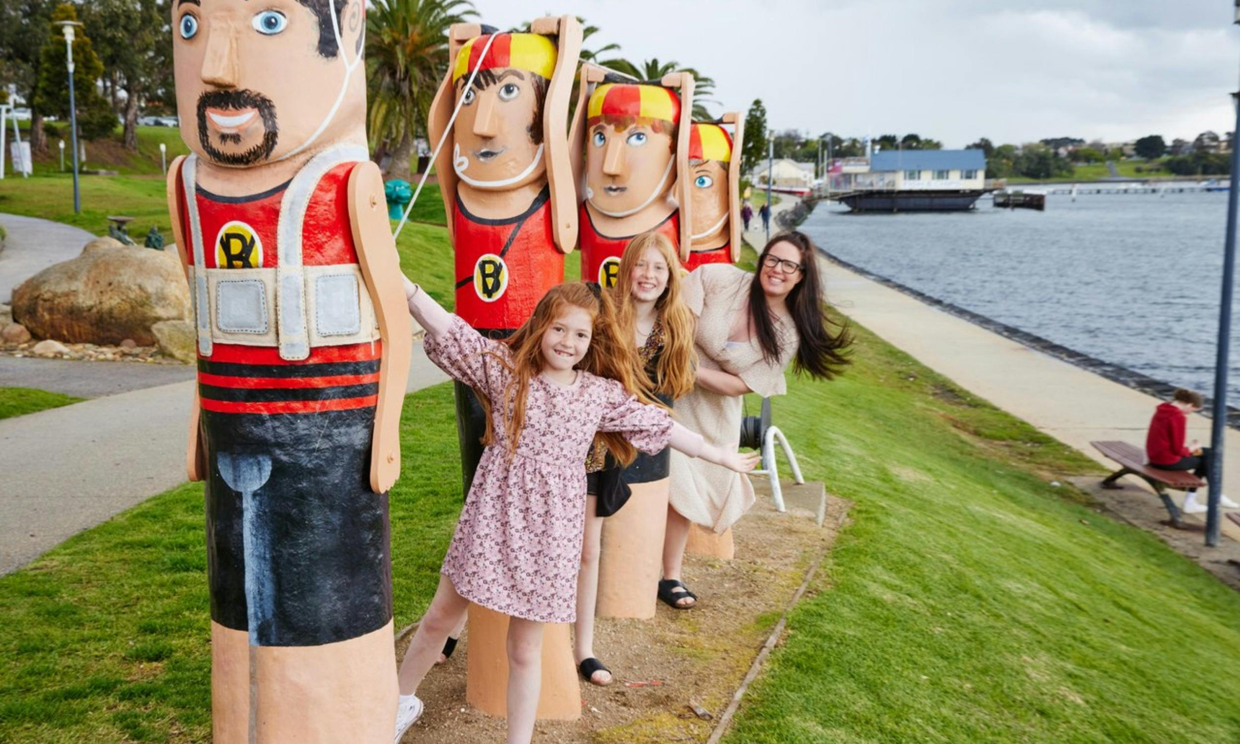 Family fun with Geelong’s painted bollards