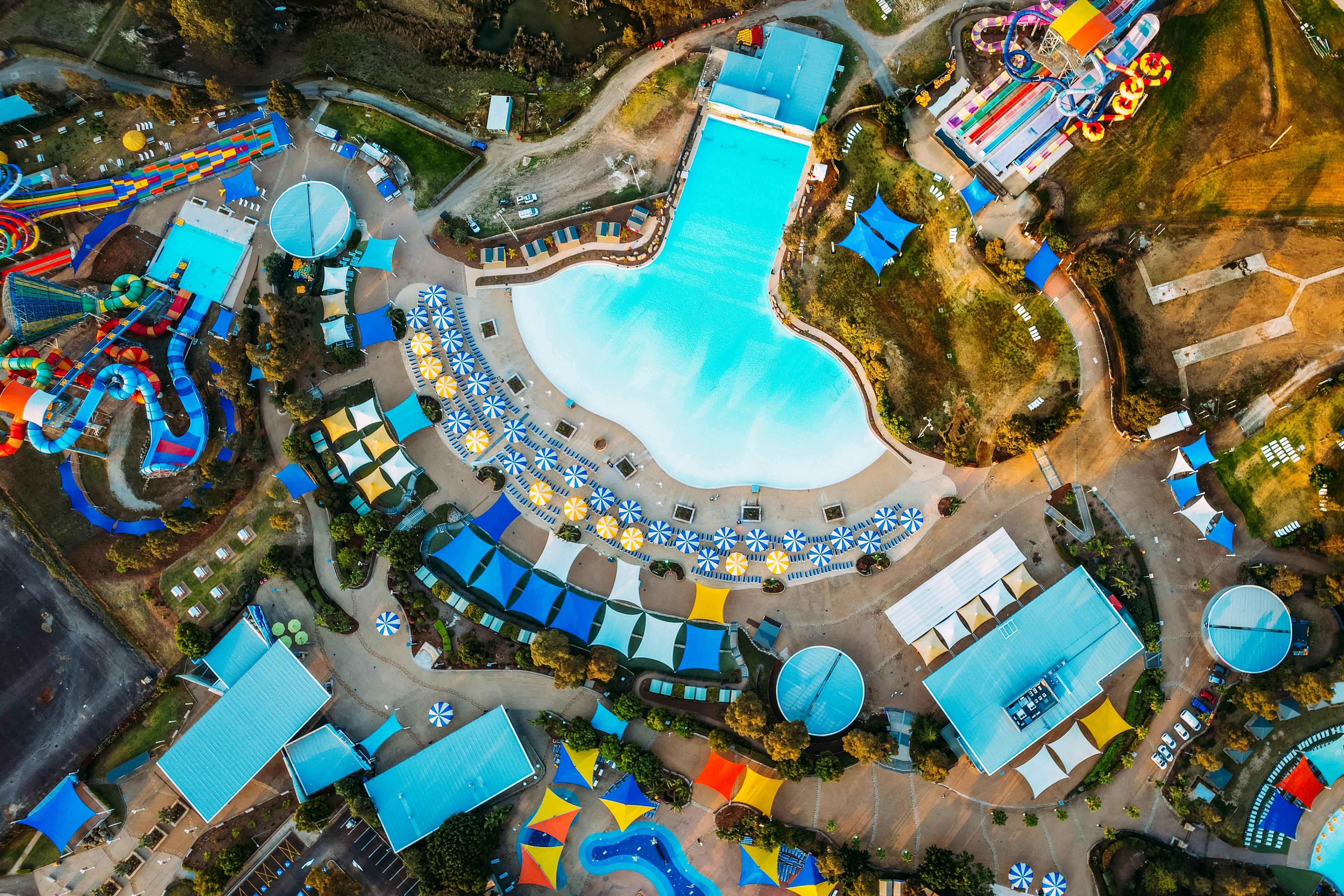 Birds Eye View of Sydney Action Park's Bondi Breakers Wave Pool