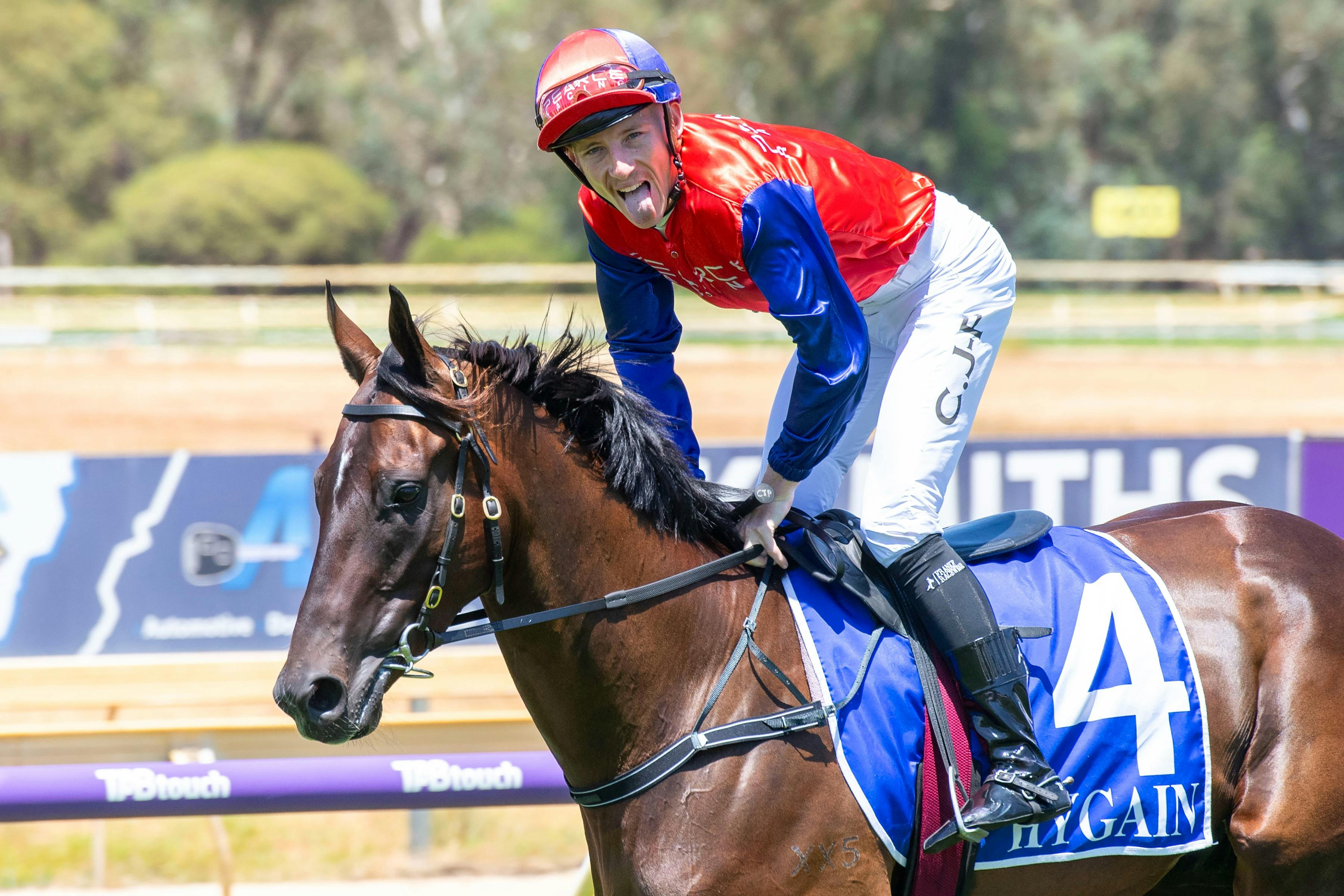 Jockey on the track at Pinjarra Park