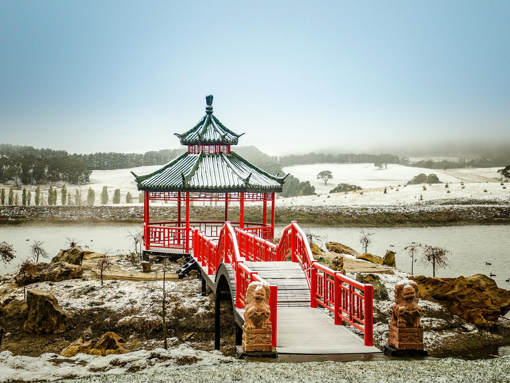 Snow on the Mayfield Chinese Pagoda