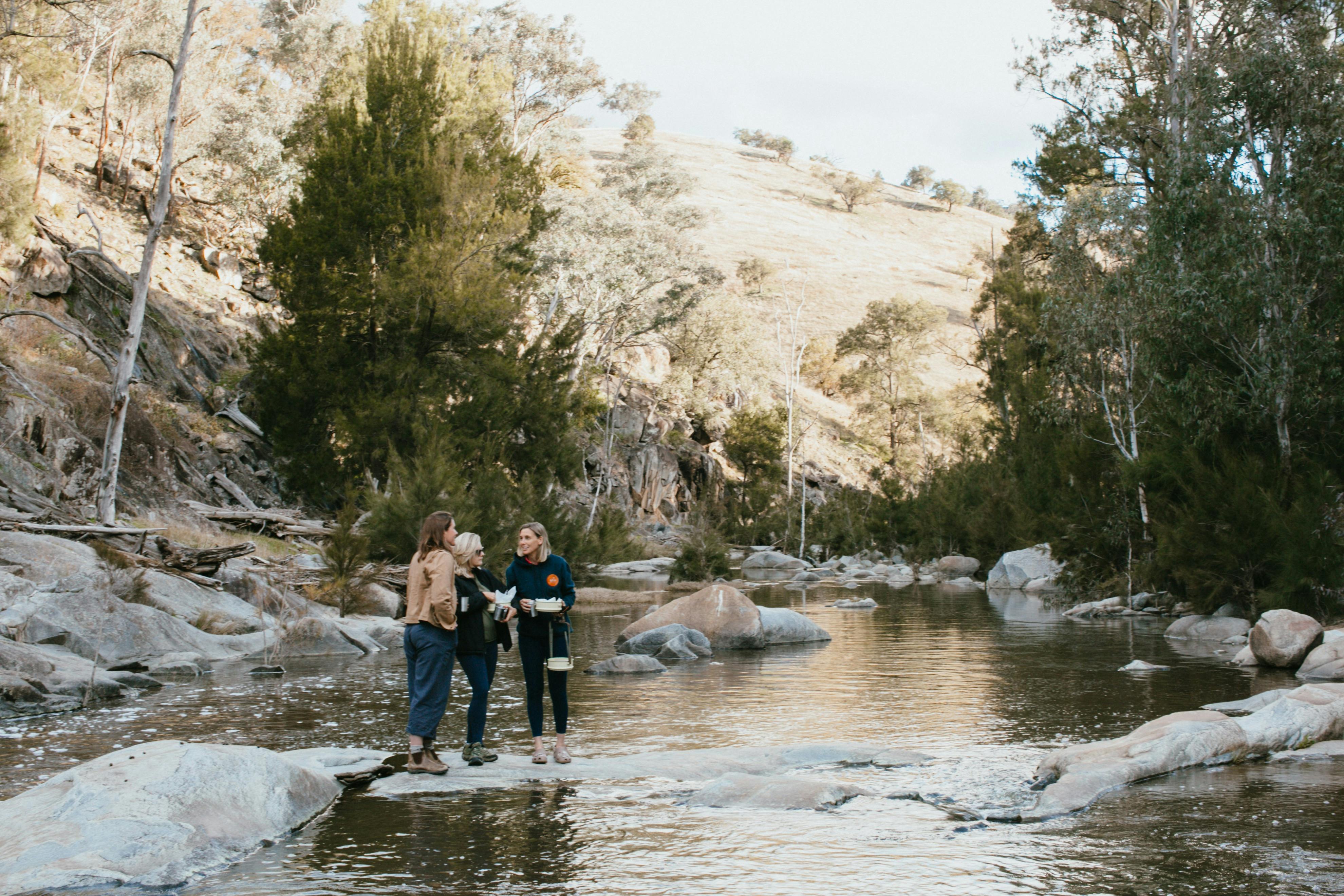 Guest picnic at a beautiful creek