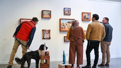 Opening of Dust Collectors Exhibition by Adam Bell, Ellie Kaufmann, and Shaun Hayes, Tuggeranong Art