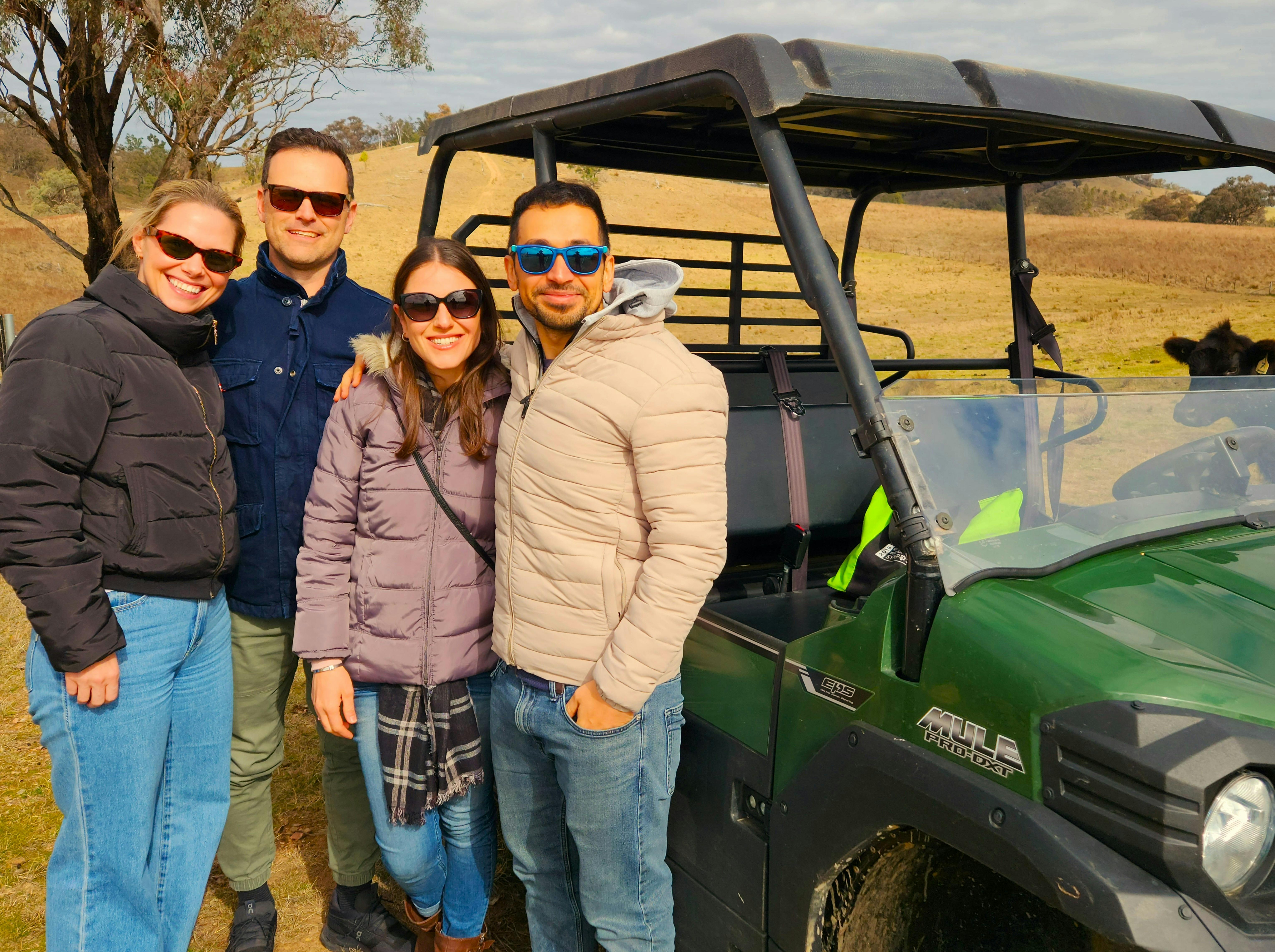 Farm Tour vehicle with work colleagues and friends group guests