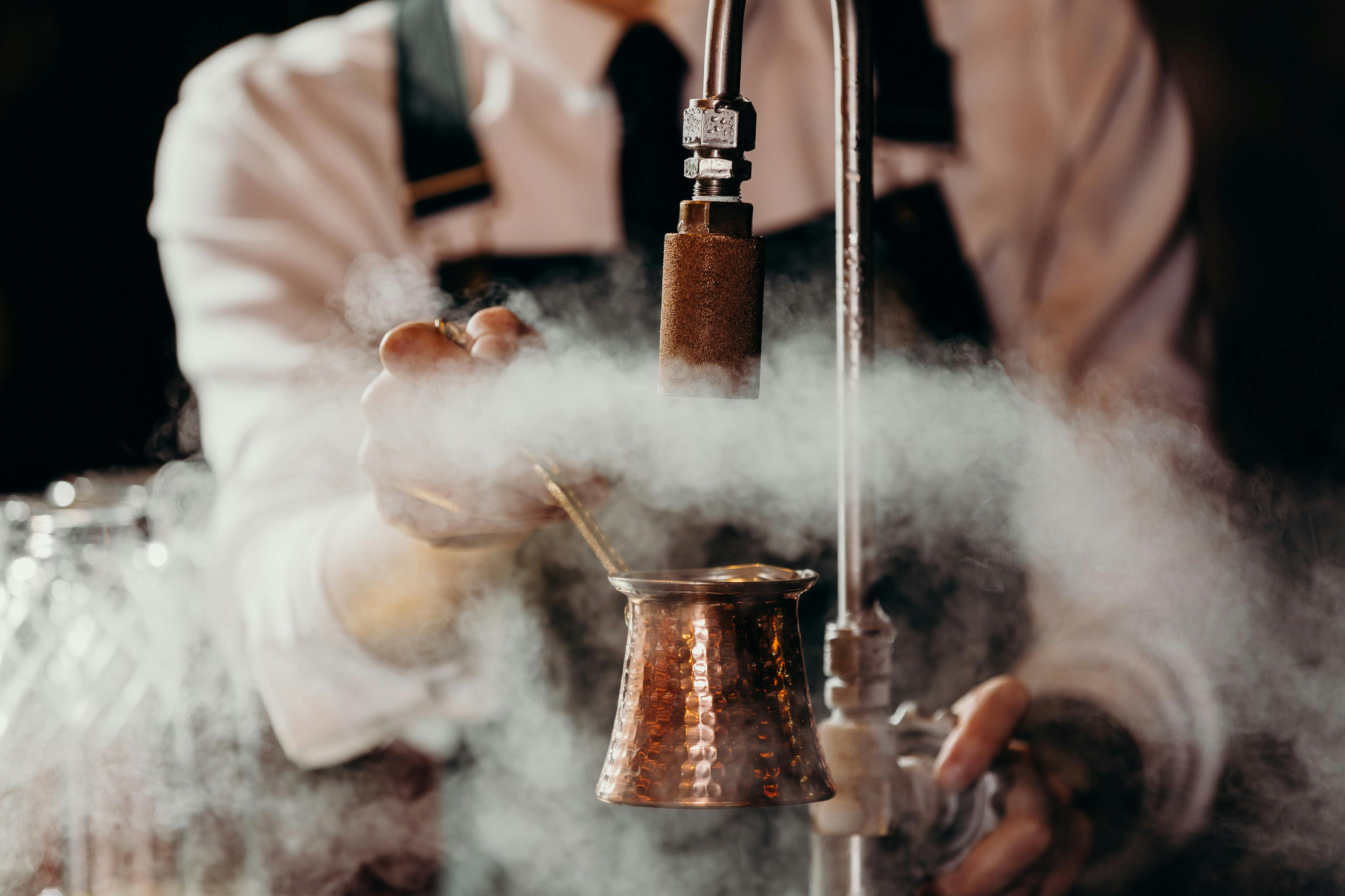 liquid nitrogen being poured
