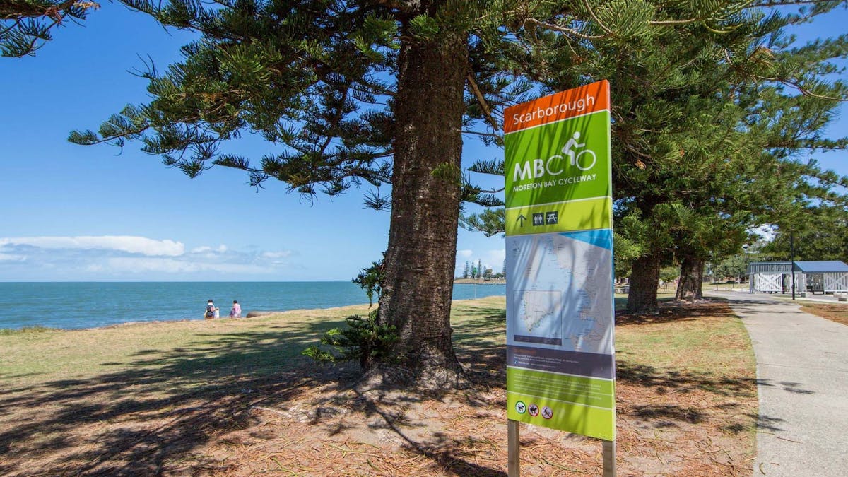 The starting point of the Moreton Bay Cycleway at Scarborough Beach