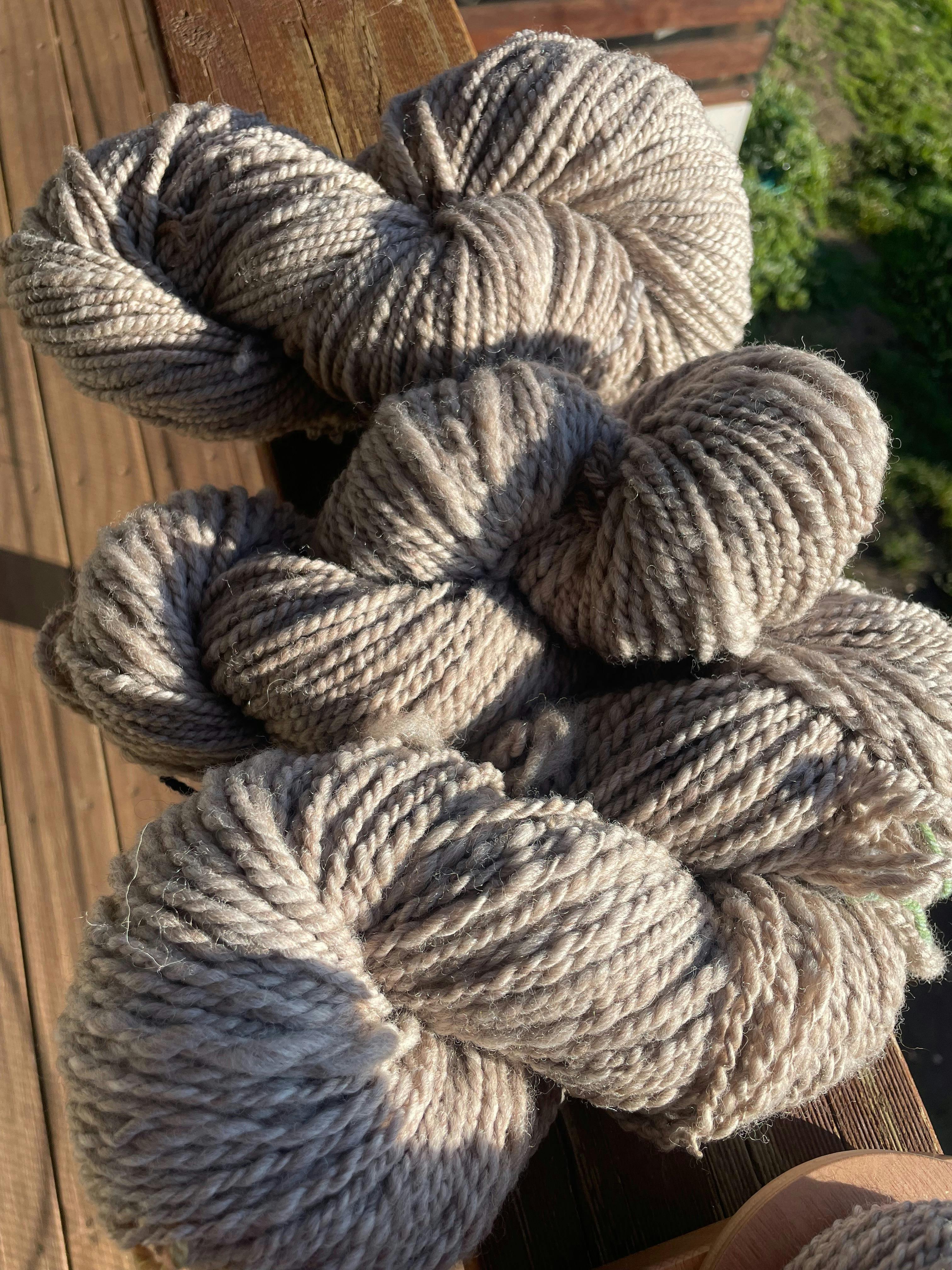 skein of wool in a row
