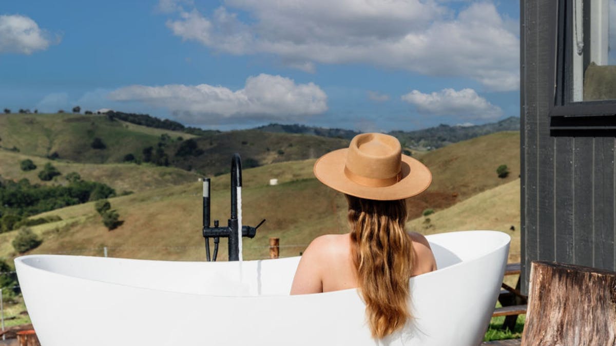 Views from the outdoor bathtub