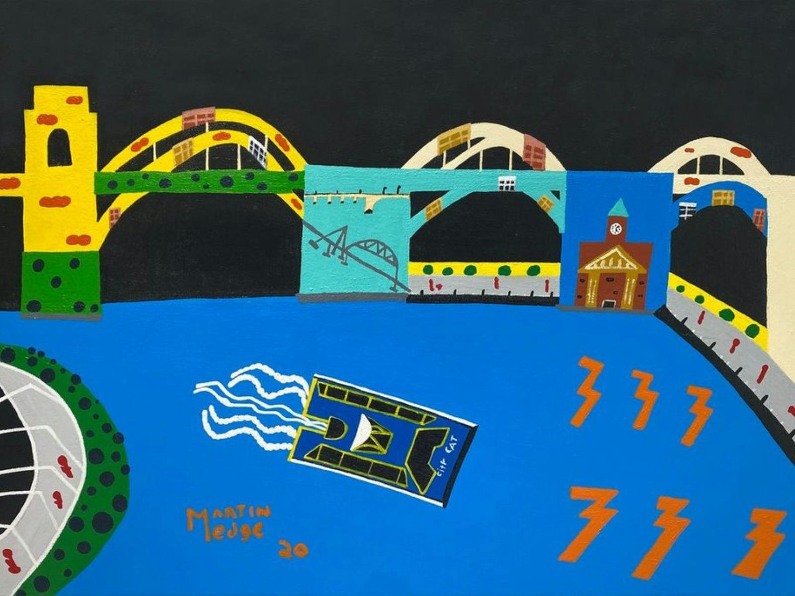 Martin's Art on The William Jolly Bridge 2019-2020.Courtesy the artist and Anthea Polson Art Martin's Art on The William Jolly Bridge 2019-2020.Courtesy the artist and Anthea Polson Art