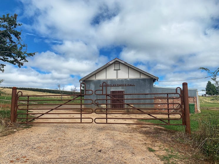 showing front gates & entry