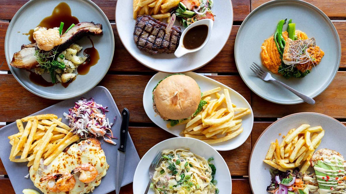 Various food dishes on a table