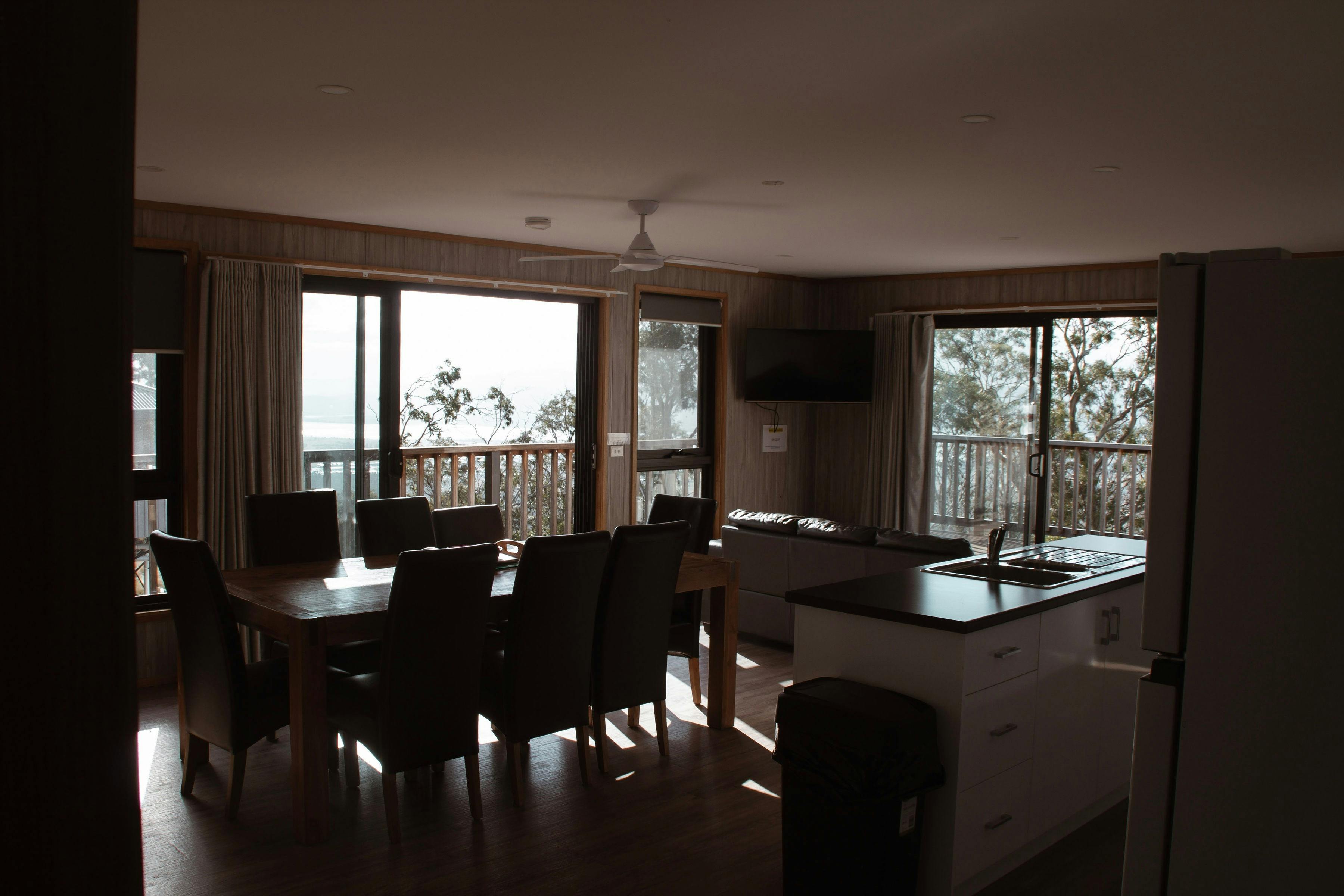 Living and dining area inside 1 Seaviews Possum