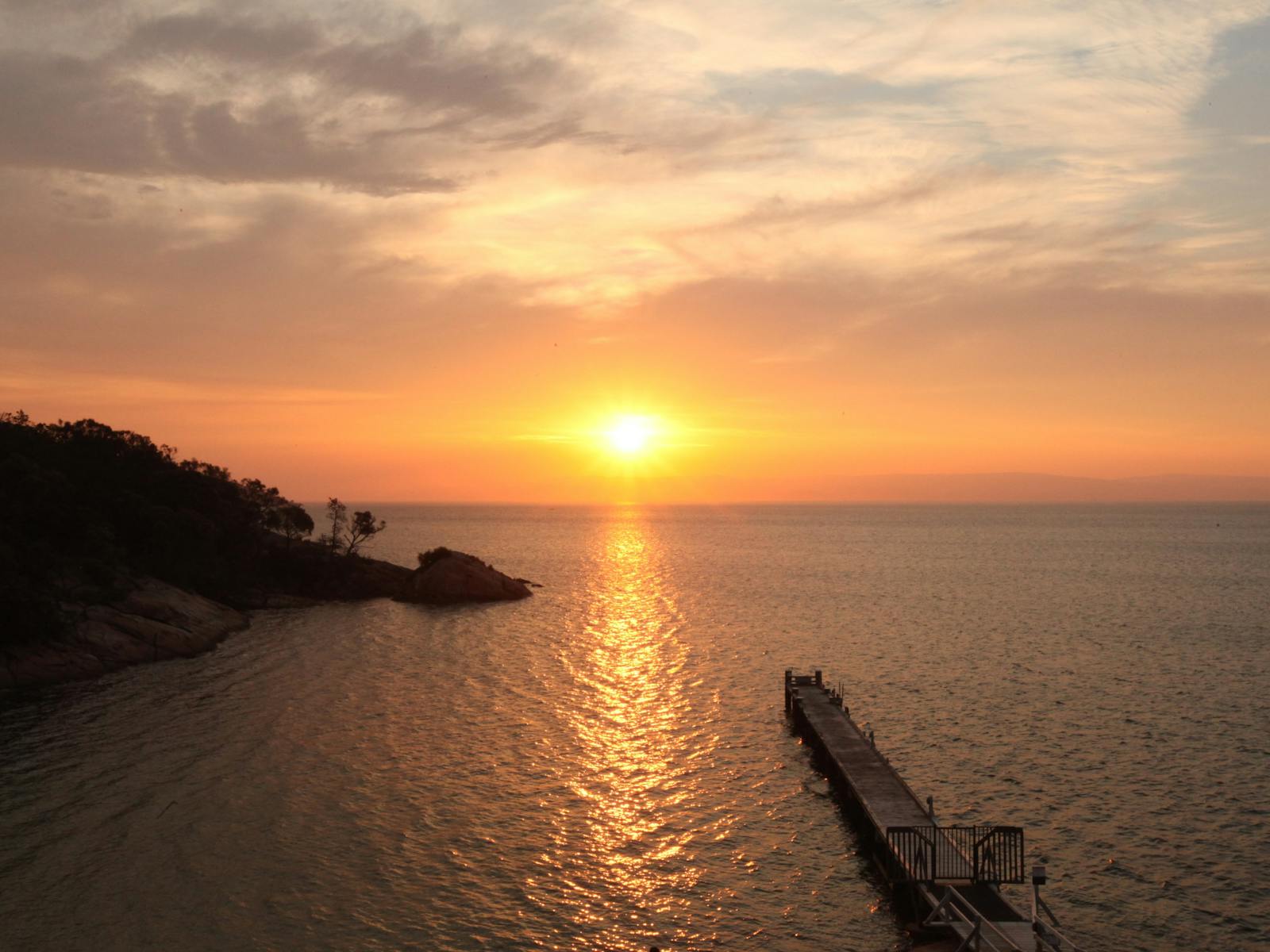 Sunset from the balcony of Freycinet Lodge - Things to do at Coles Bay