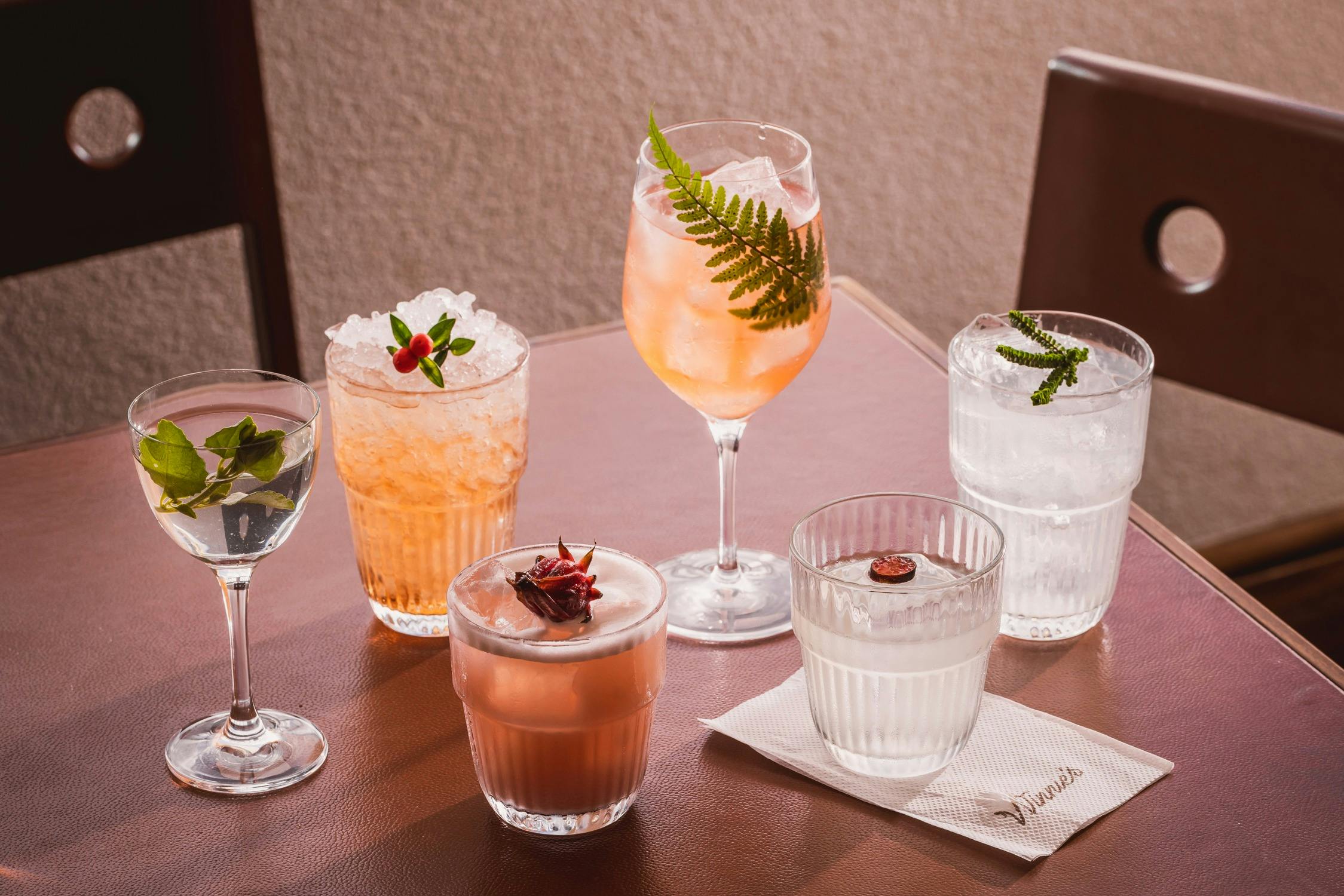 Cocktails on table