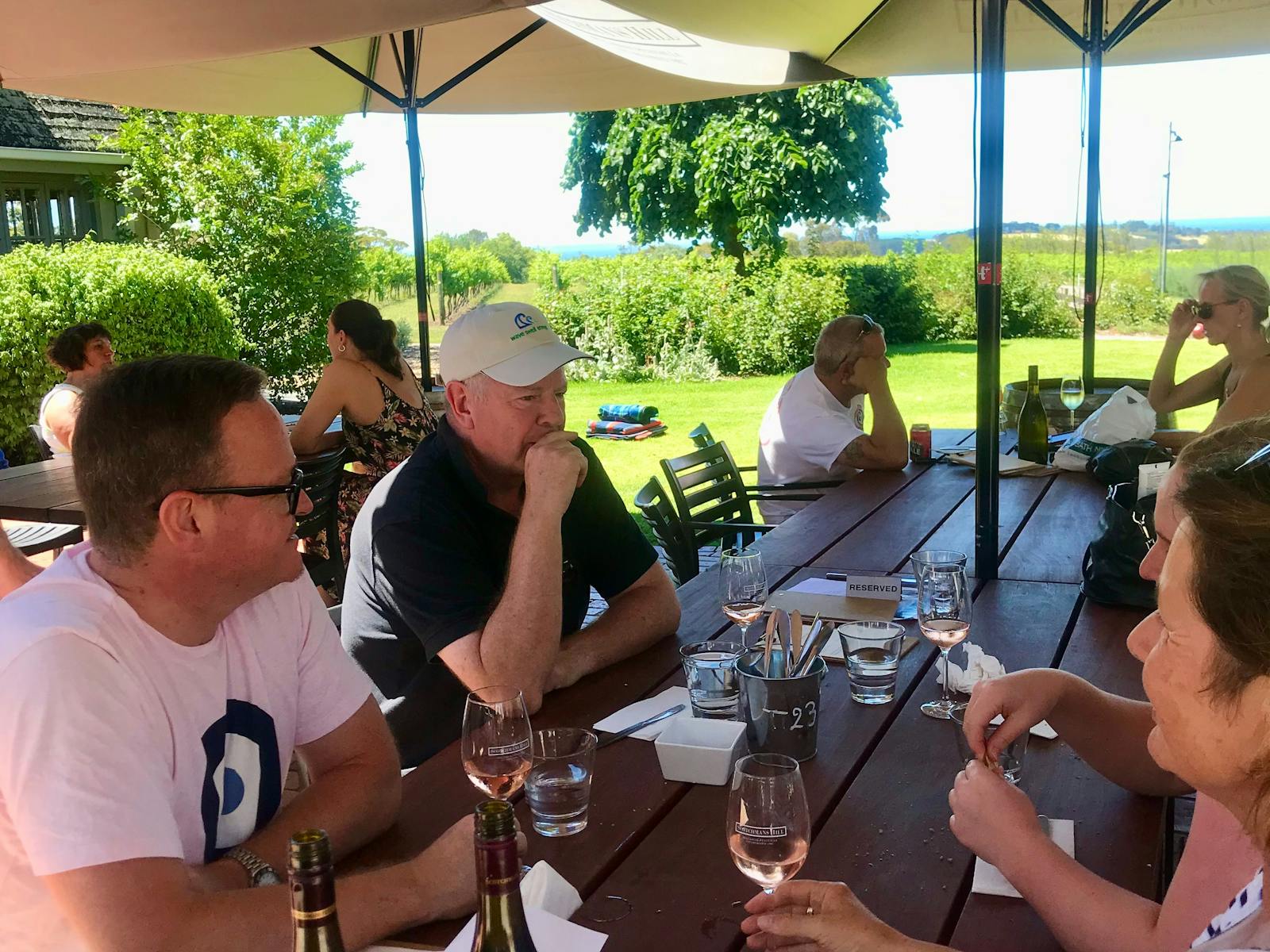 enjoying lunch at a Bellarine Peninsula winery