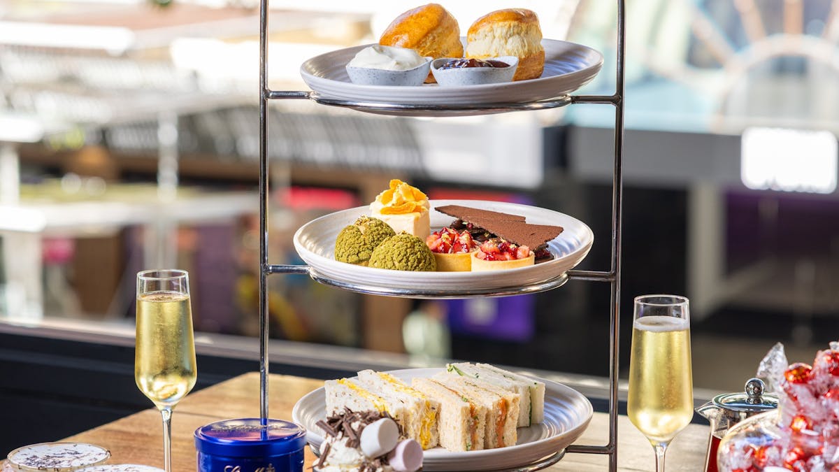 High Tea stand, the Ultimate Hot Chocolate and Lindt Chocolates at Lennons Restaurant & Bar