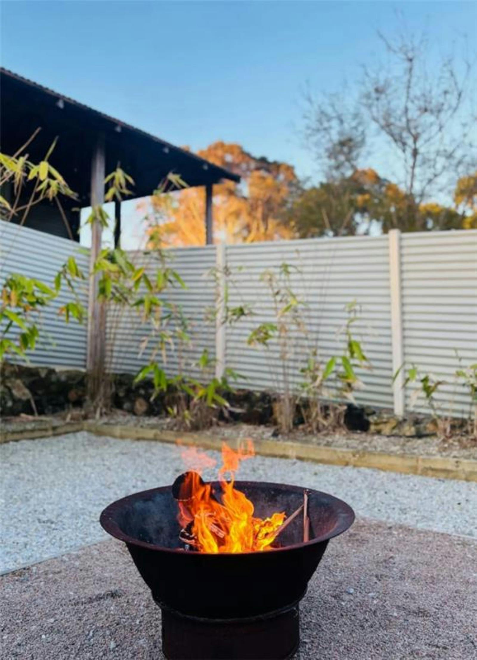 backyard fireplace