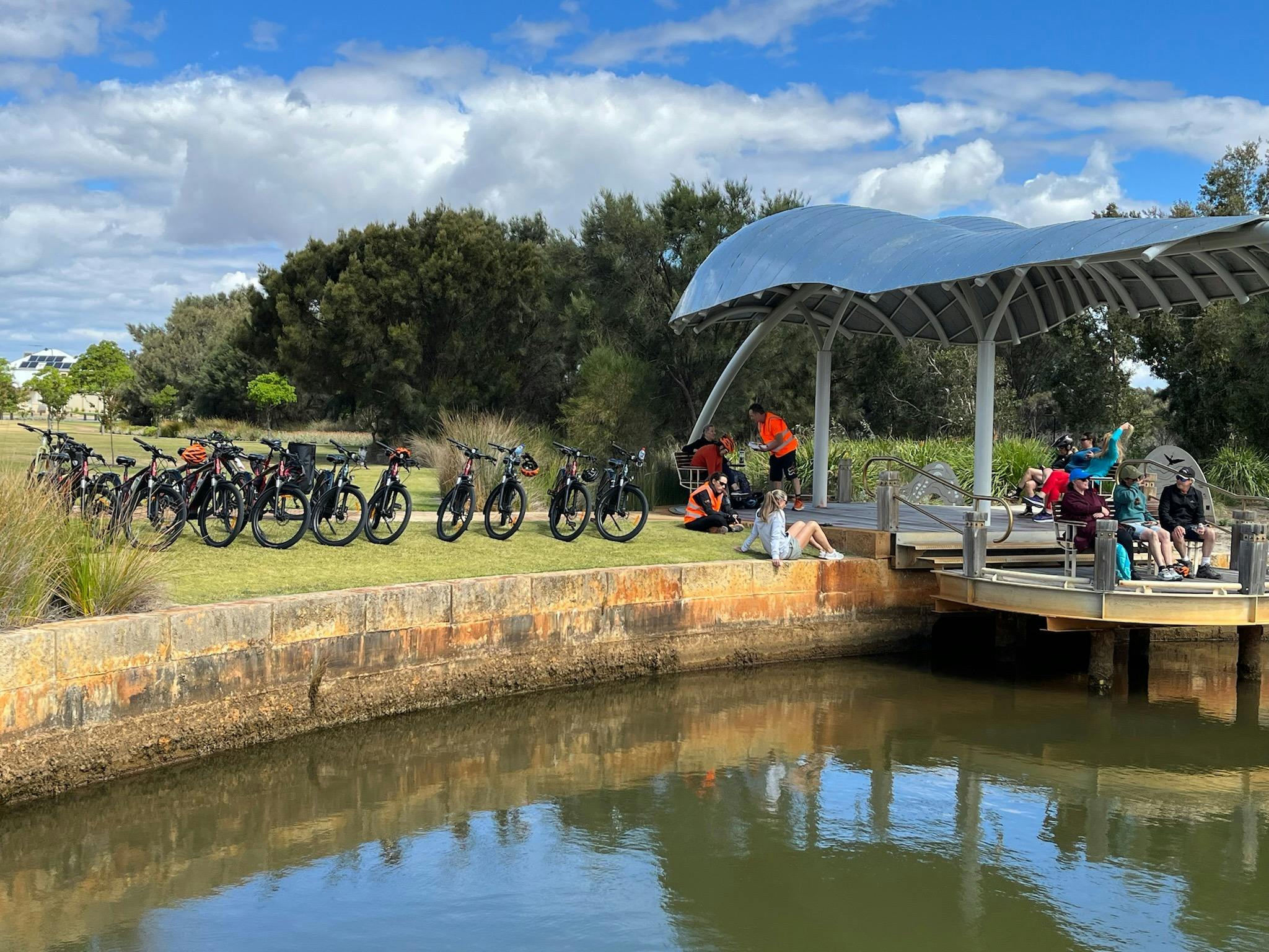 Lunch at the Creery Wetlands during an eBike tour to the GIANT known  as "Yaburgurt".
