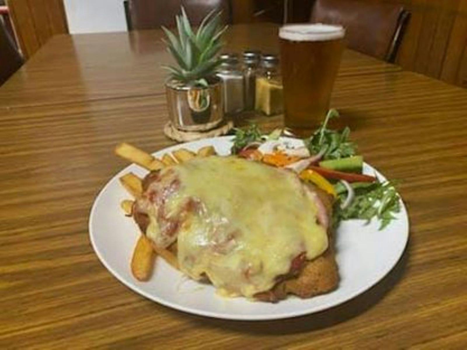 Good old-fashioned portions of chicken parmigiana