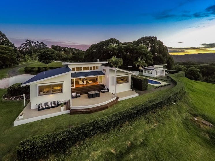 Byrons Brae - Byron Bay - Aerial Front of House c