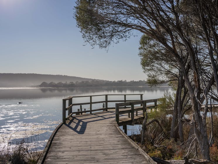 Lake Curalo Boardwalk, Eden, walks, boardwalk, lagoon, Sapphire Coast, South Coast, beach walks